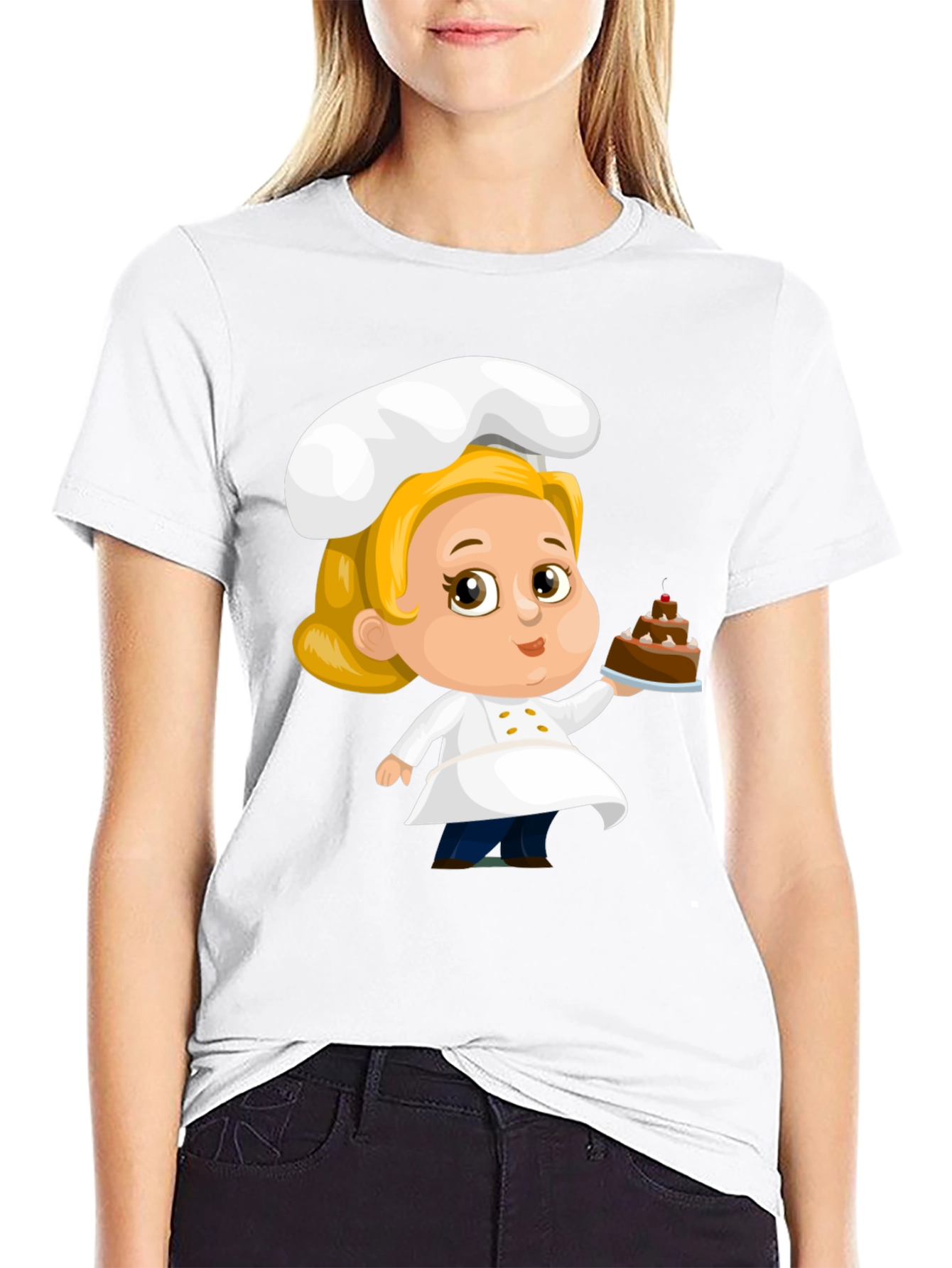 Chef Cartoon T-Shirt - Cute Baker Design