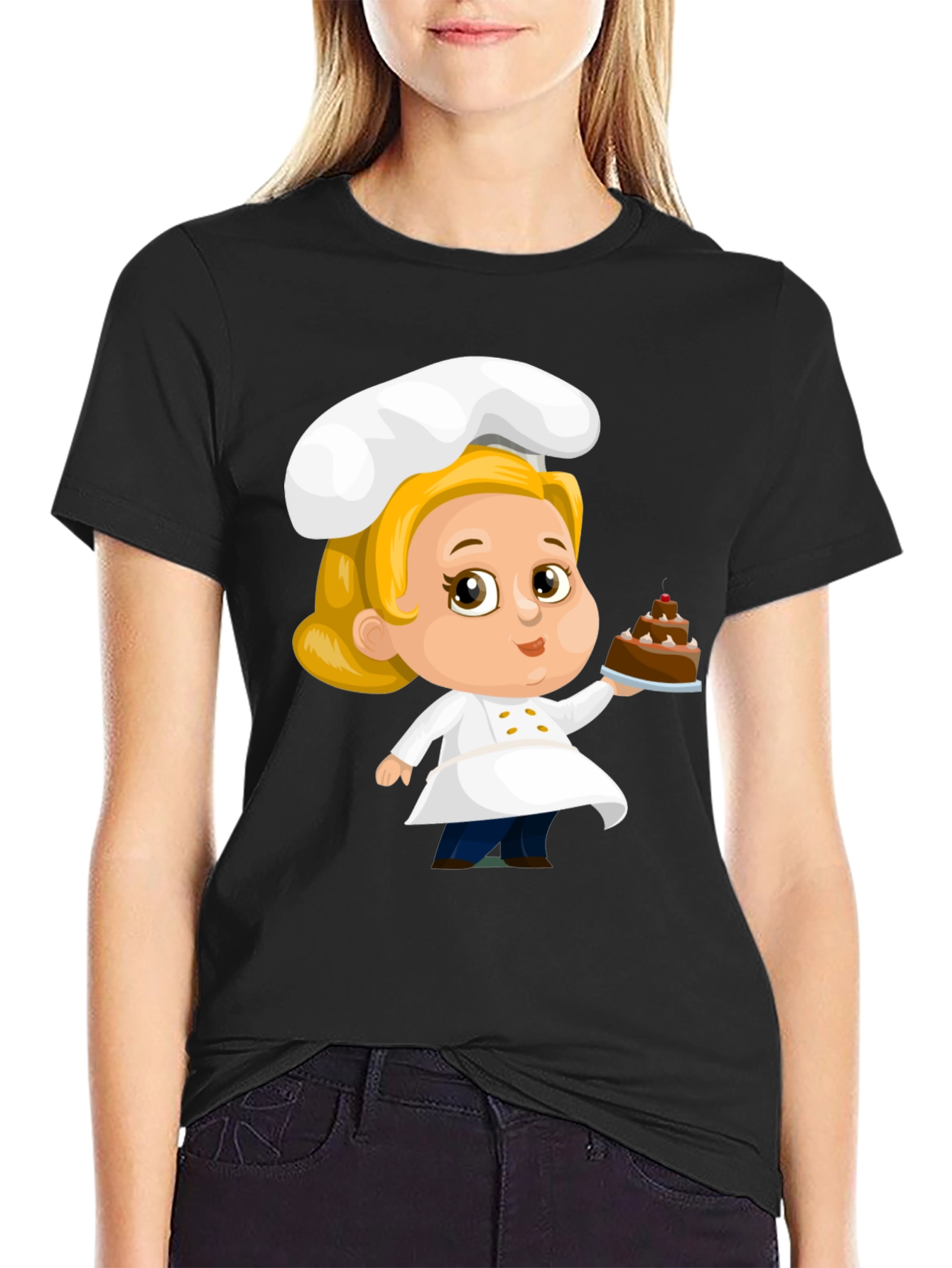 Chef Cartoon T-Shirt - Cute Baker Design