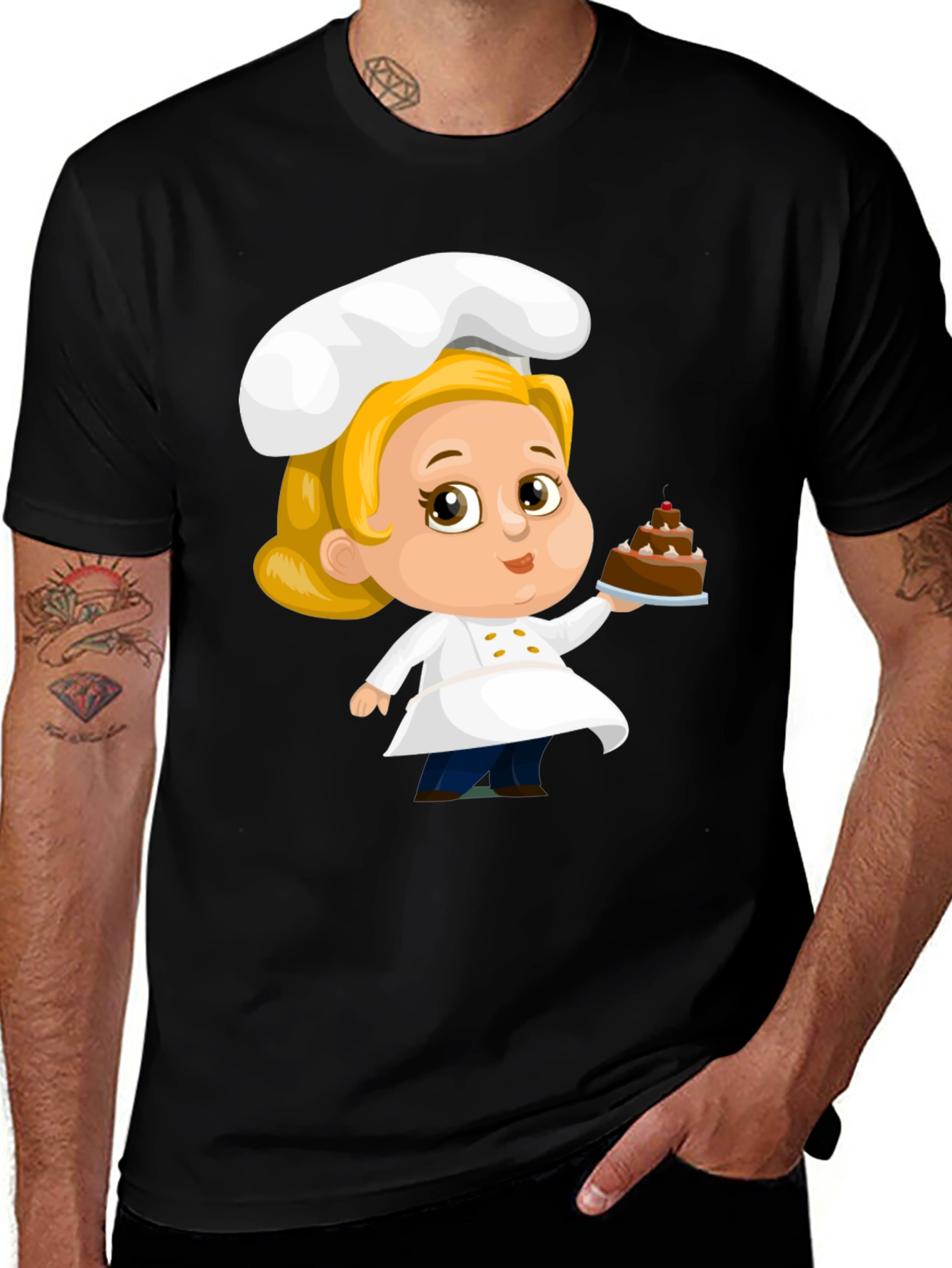 Chef Cartoon T-Shirt - Cute Baker Design