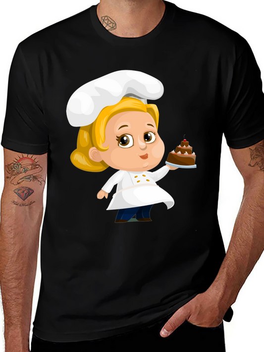 Chef Cartoon T-Shirt - Cute Baker Design