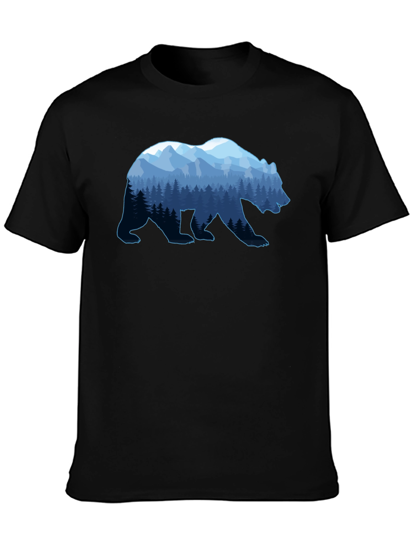 Mountain Bear Graphic T-Shirt - Nature Inspired Design