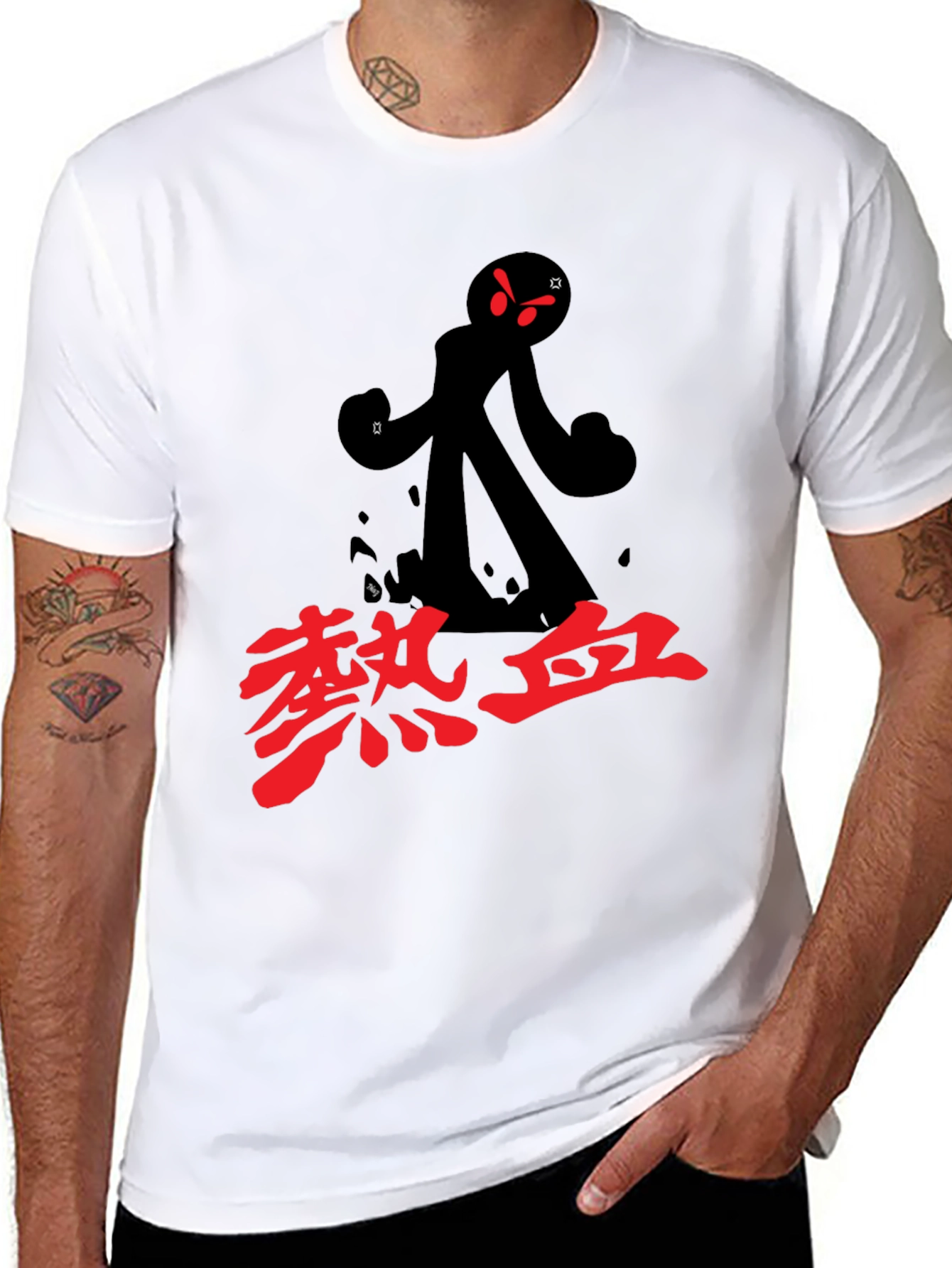 Black T-Shirt with Anime Graphic
