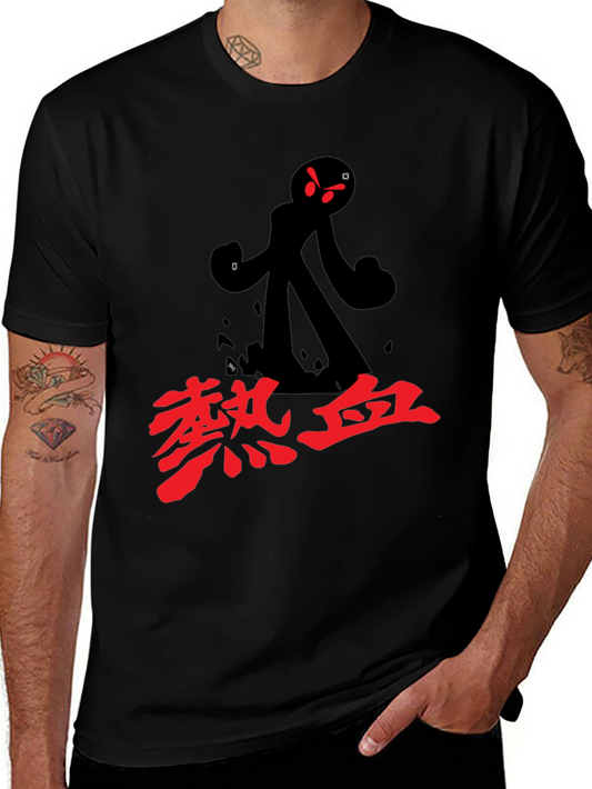 Black T-Shirt with Anime Graphic