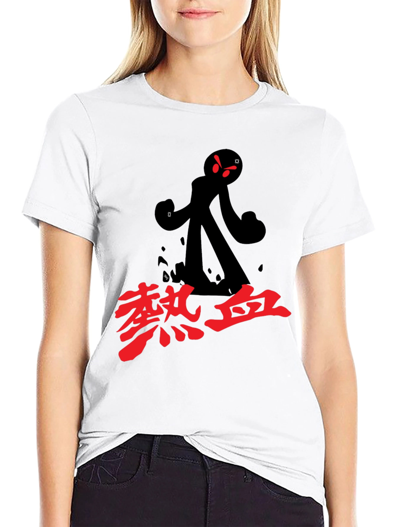 Black T-Shirt with Anime Graphic