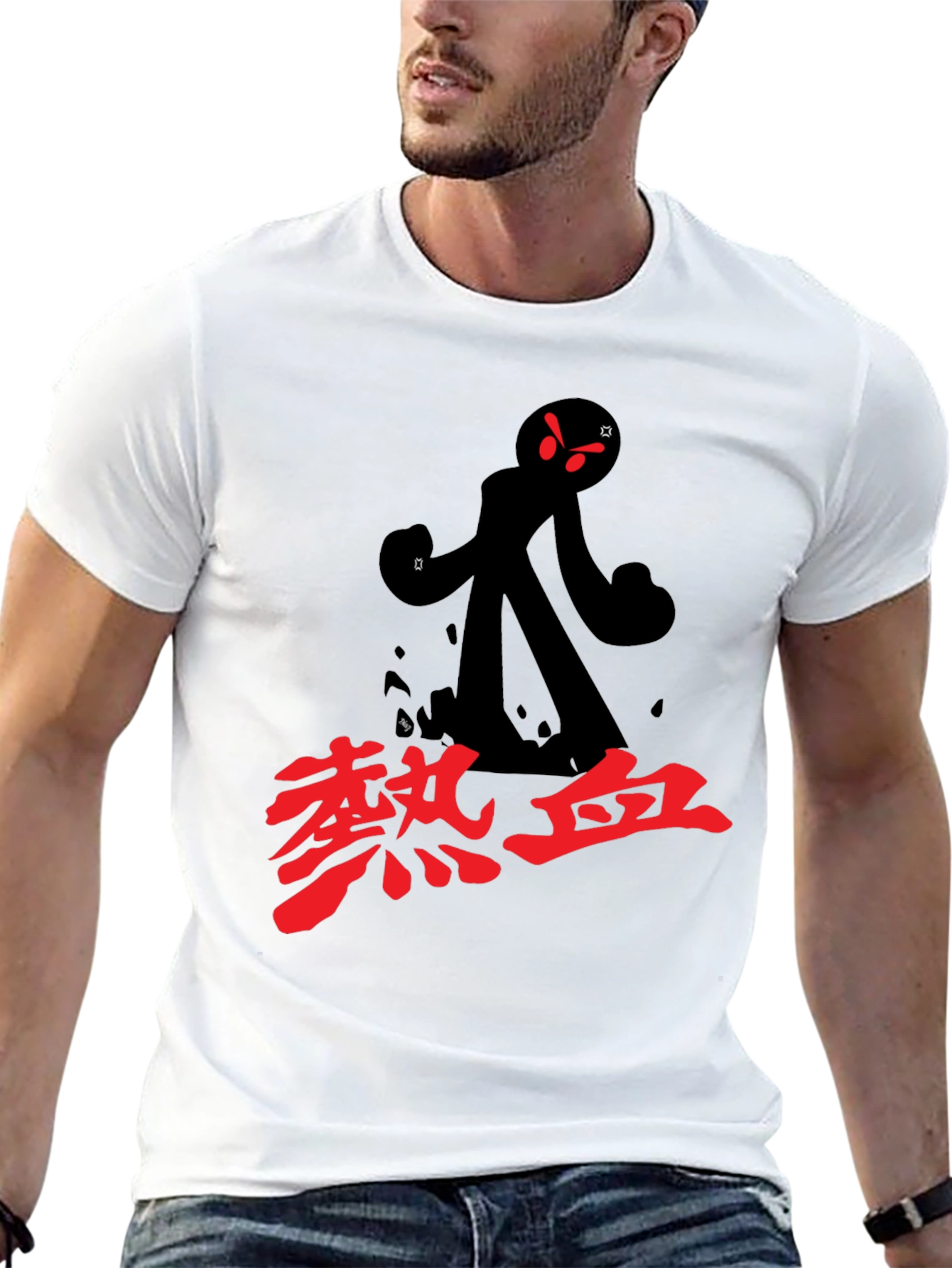 Black T-Shirt with Anime Graphic