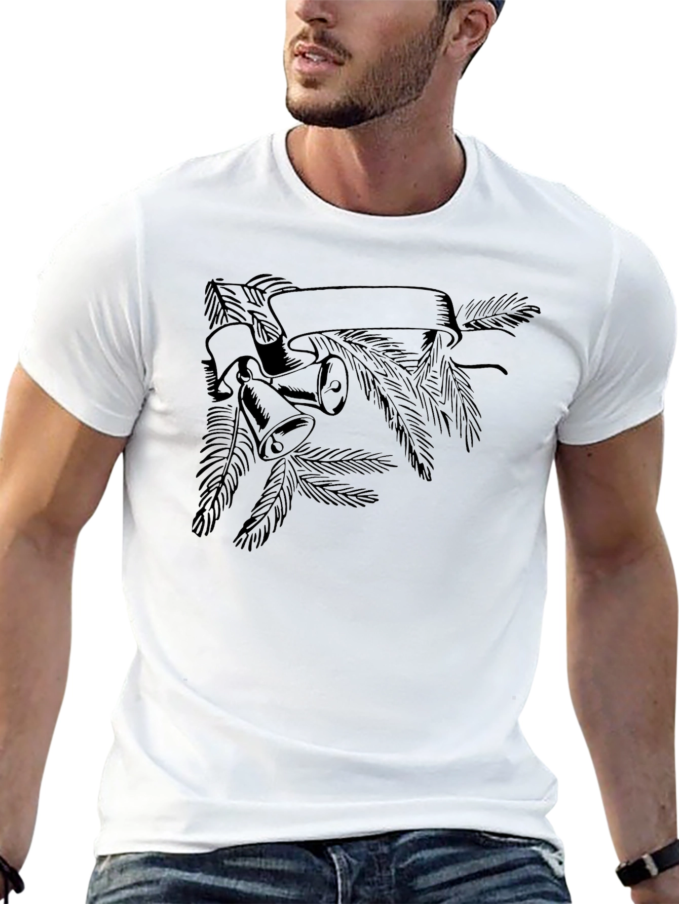 Christmas Bell & Banner Graphic T-Shirt