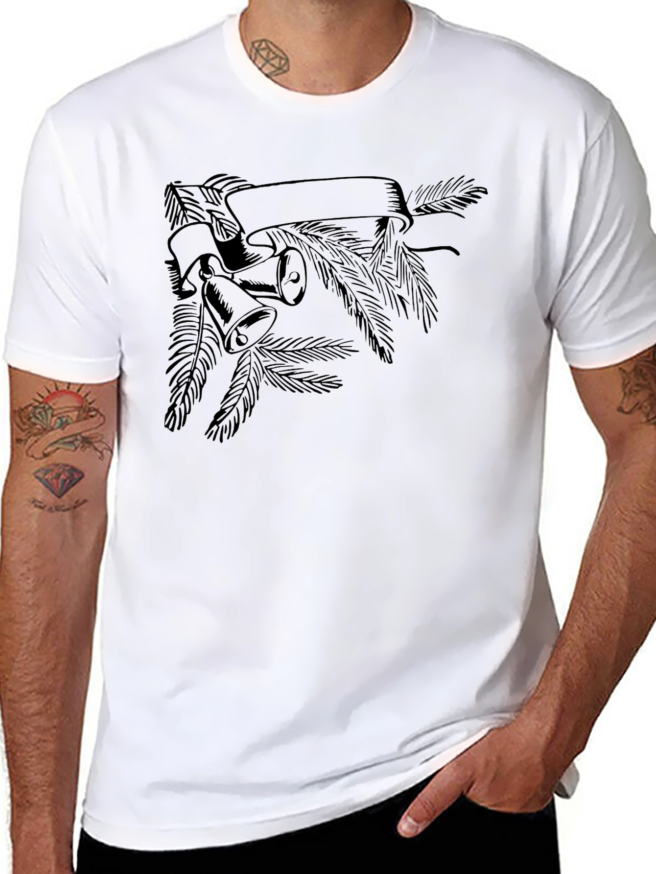 Christmas Bell & Banner Graphic T-Shirt