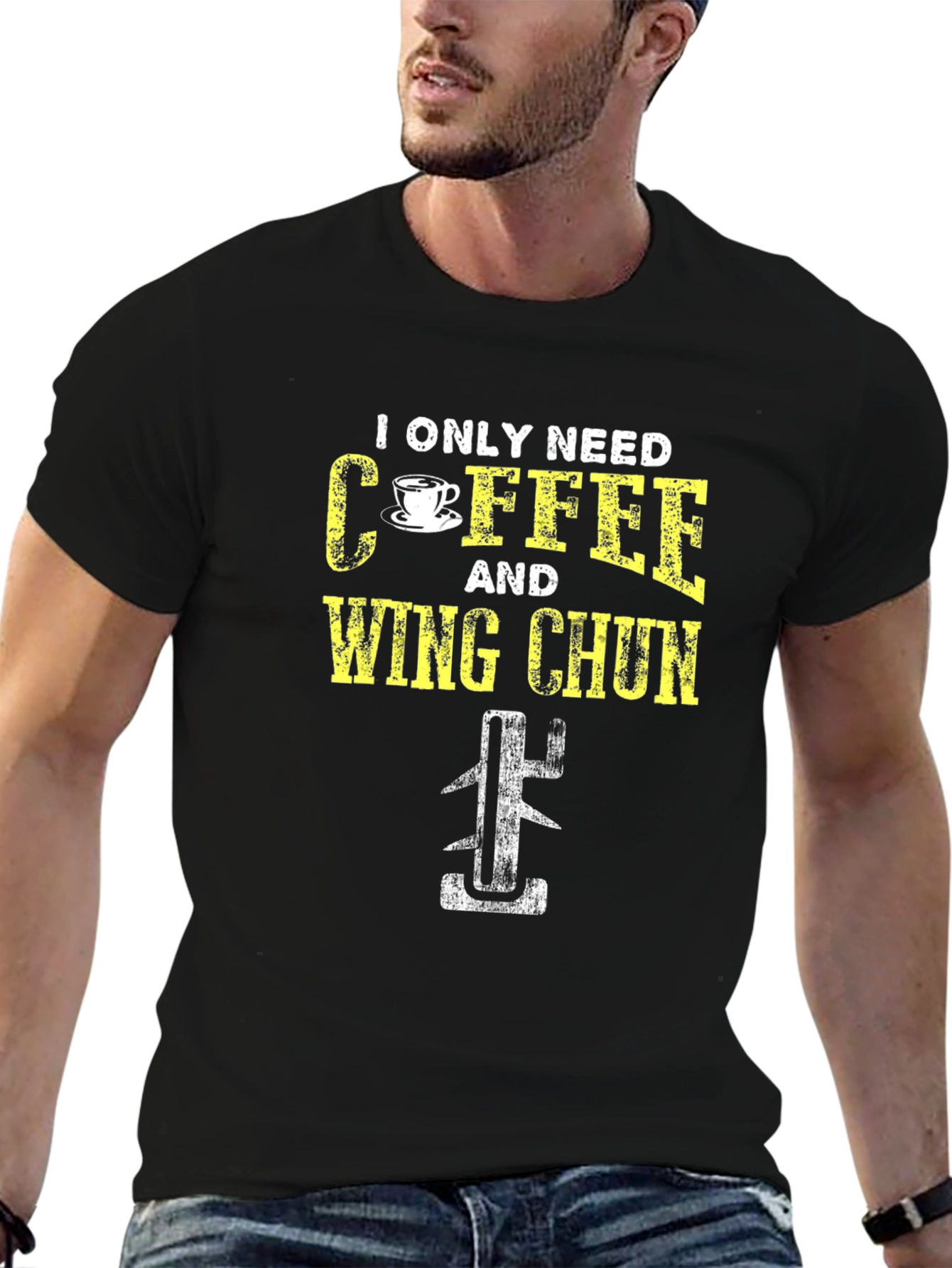 Coffee and Wing Chun Black T-Shirt