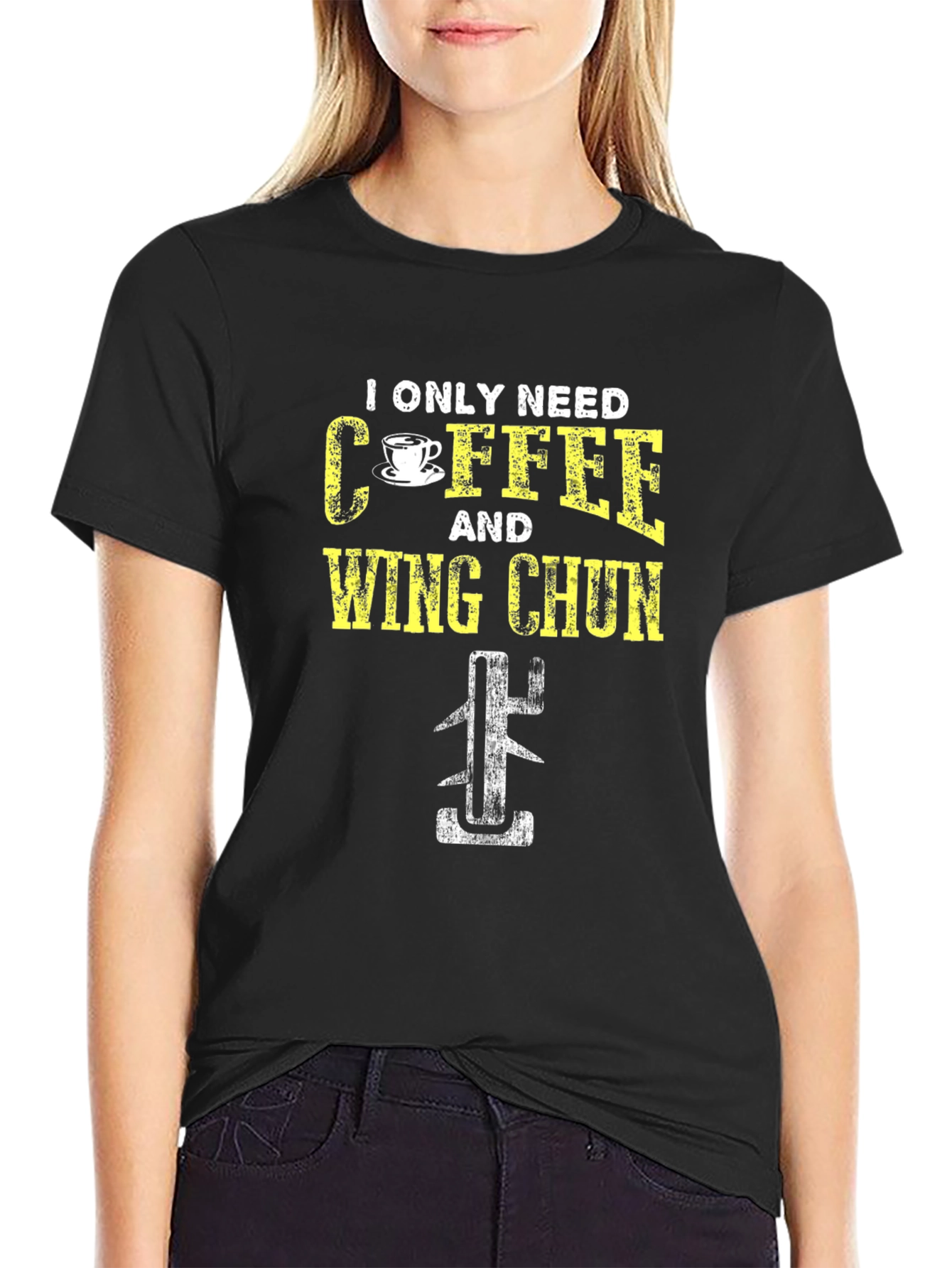 Coffee and Wing Chun Black T-Shirt