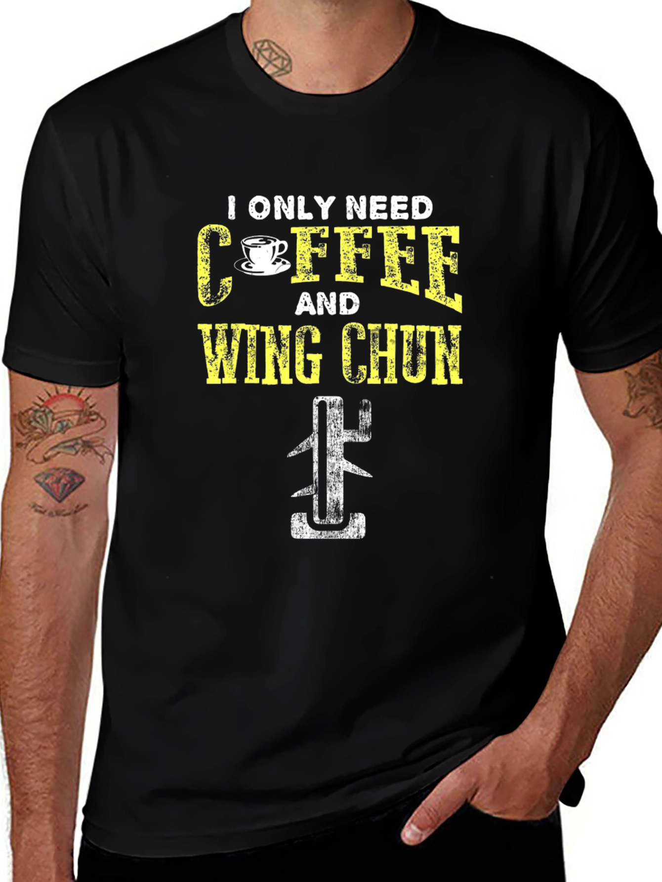 Coffee and Wing Chun Black T-Shirt