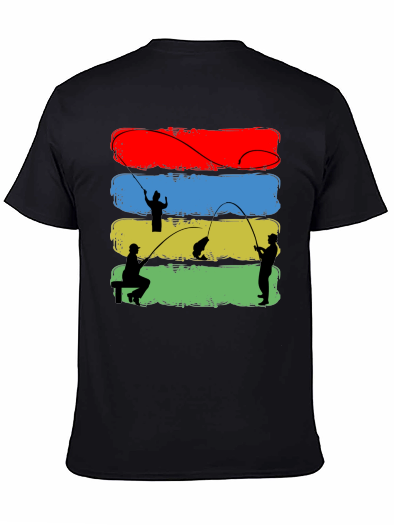 Fisherman Silhouette Graphic T-Shirt