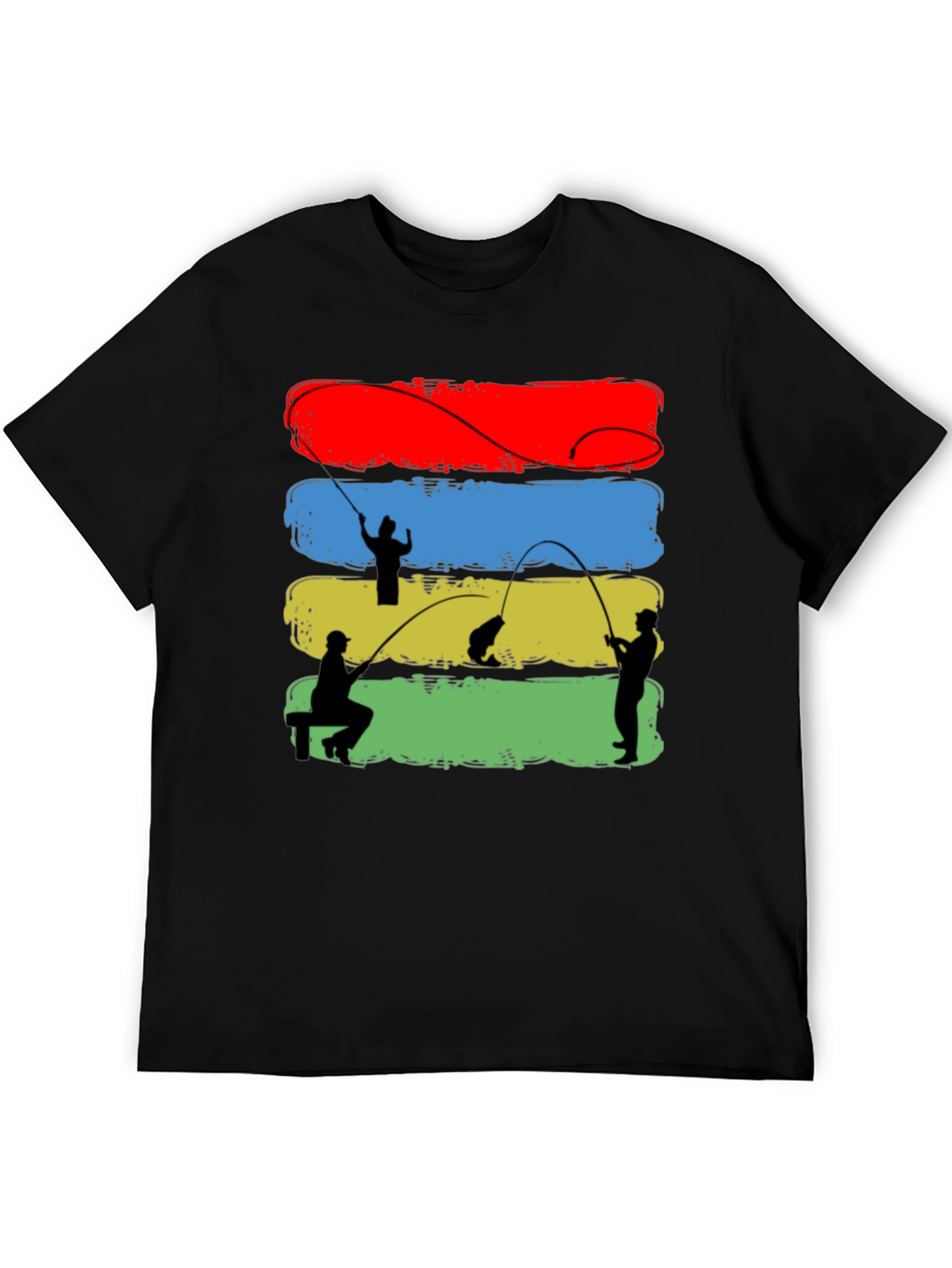 Fisherman Silhouette Graphic T-Shirt