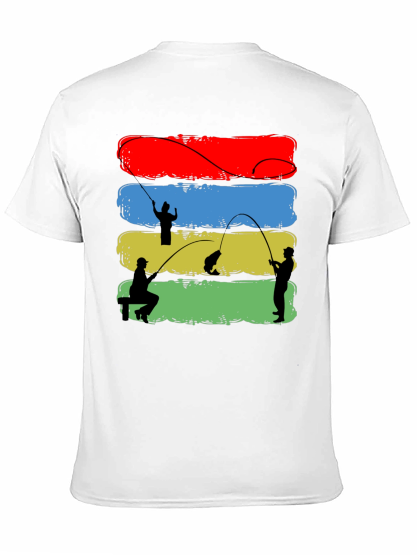 Fisherman Silhouette Graphic T-Shirt