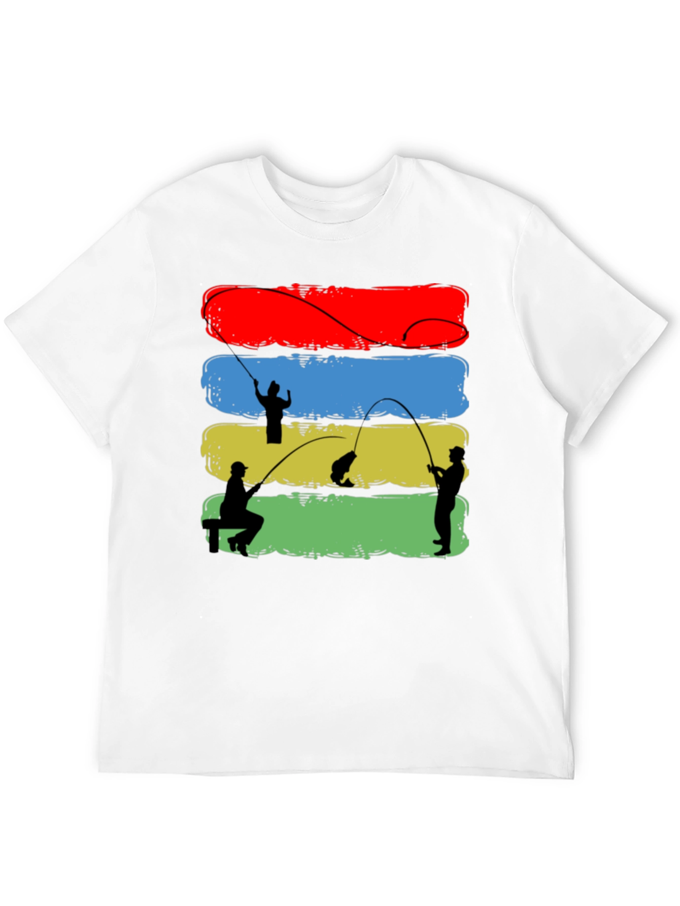 Fisherman Silhouette Graphic T-Shirt