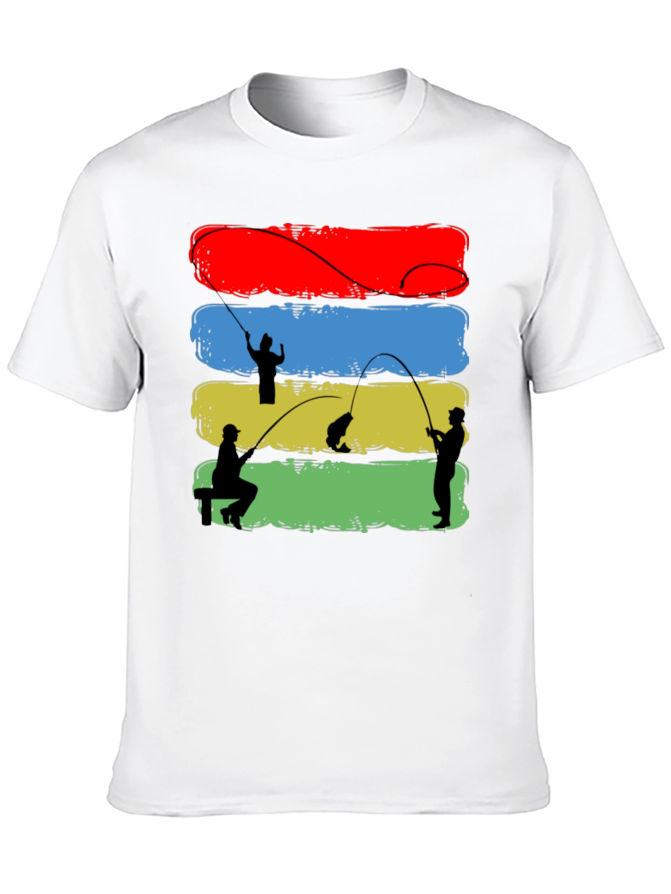 Fisherman Silhouette Graphic T-Shirt