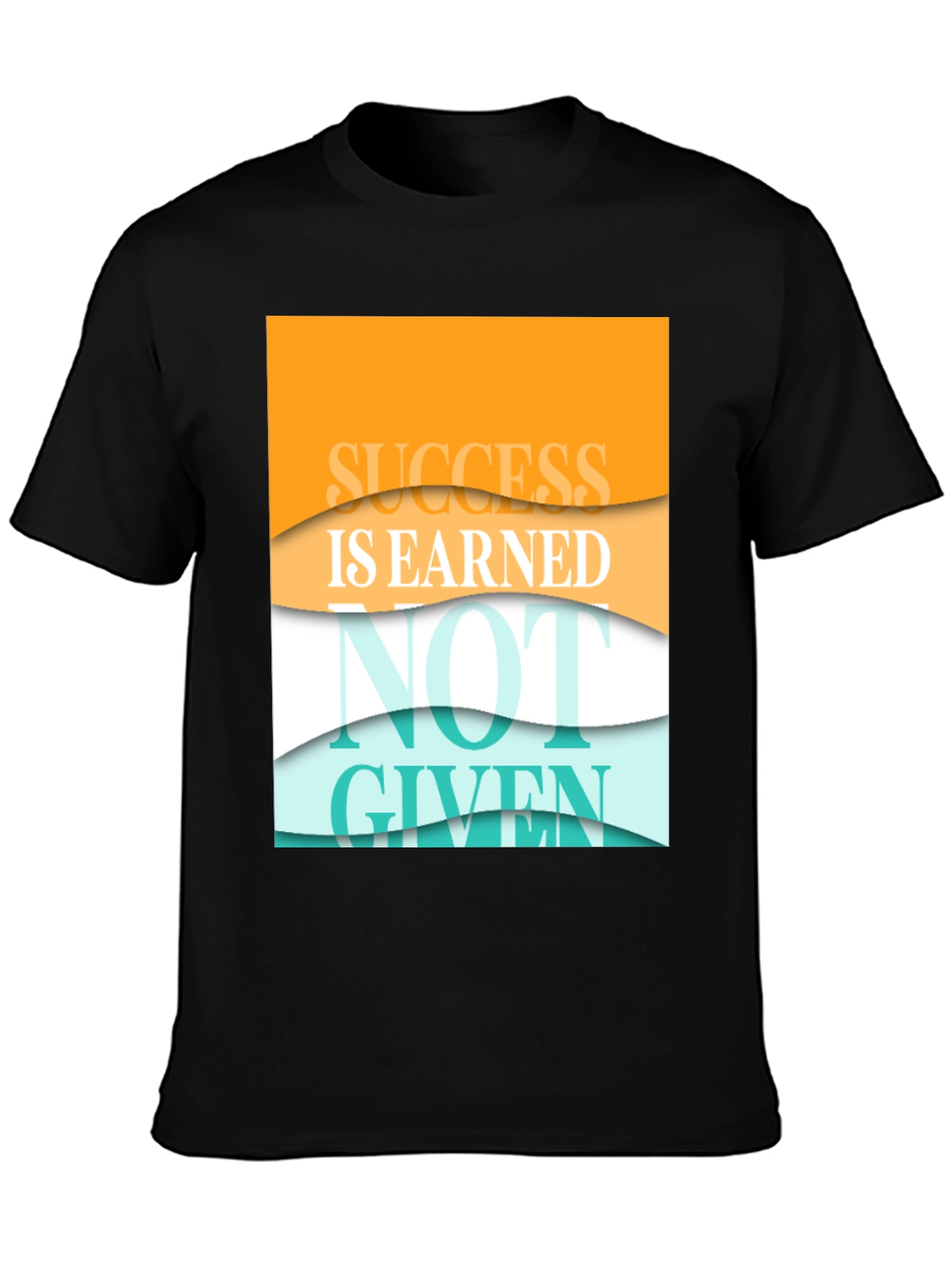 Success Is Earned Black Graphic T-Shirt