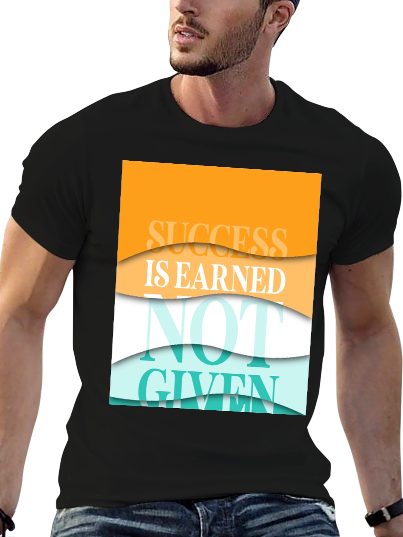 Success Is Earned Black Graphic T-Shirt