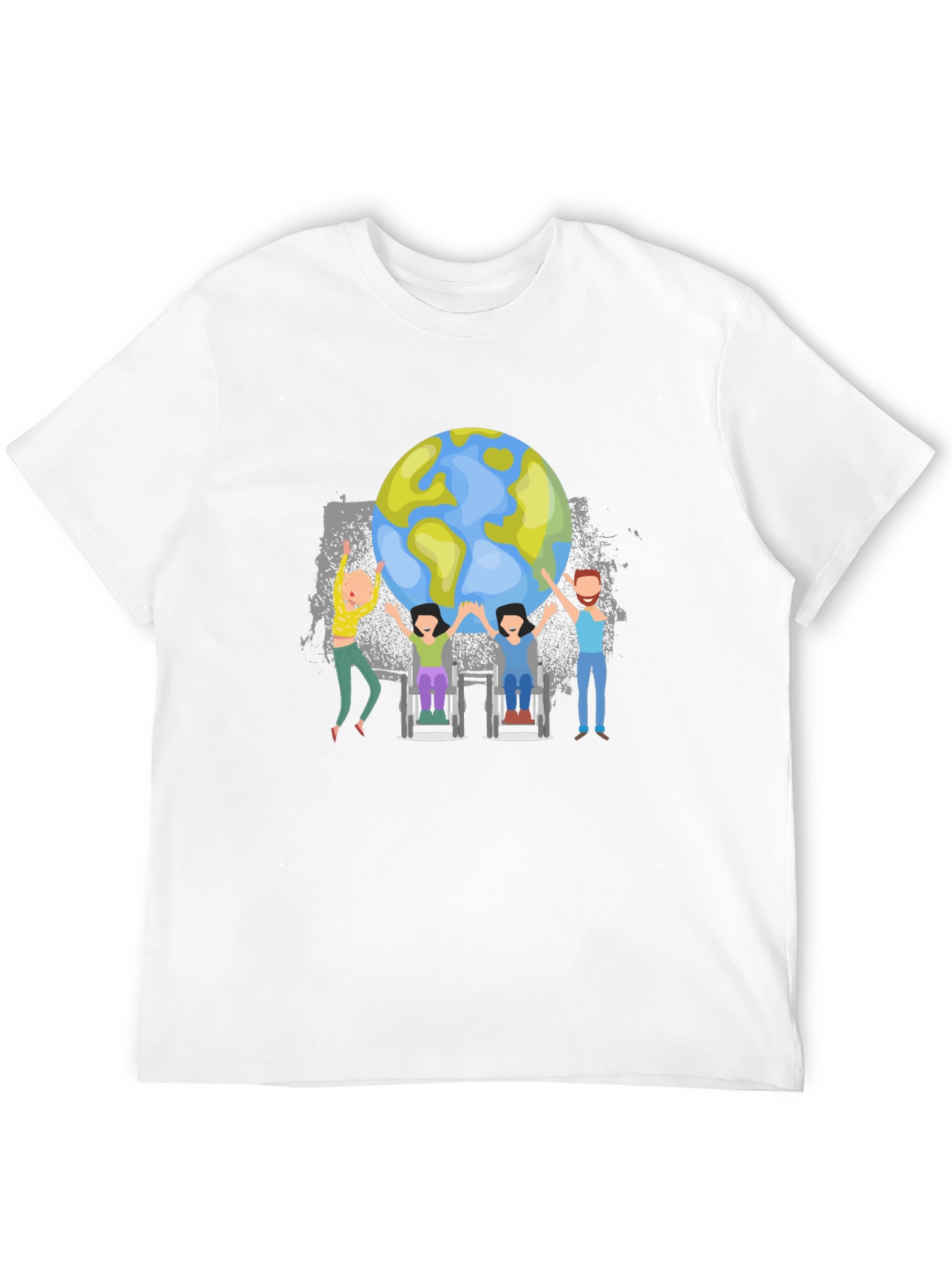 Unisex World Globe T-Shirt - Together We Can!