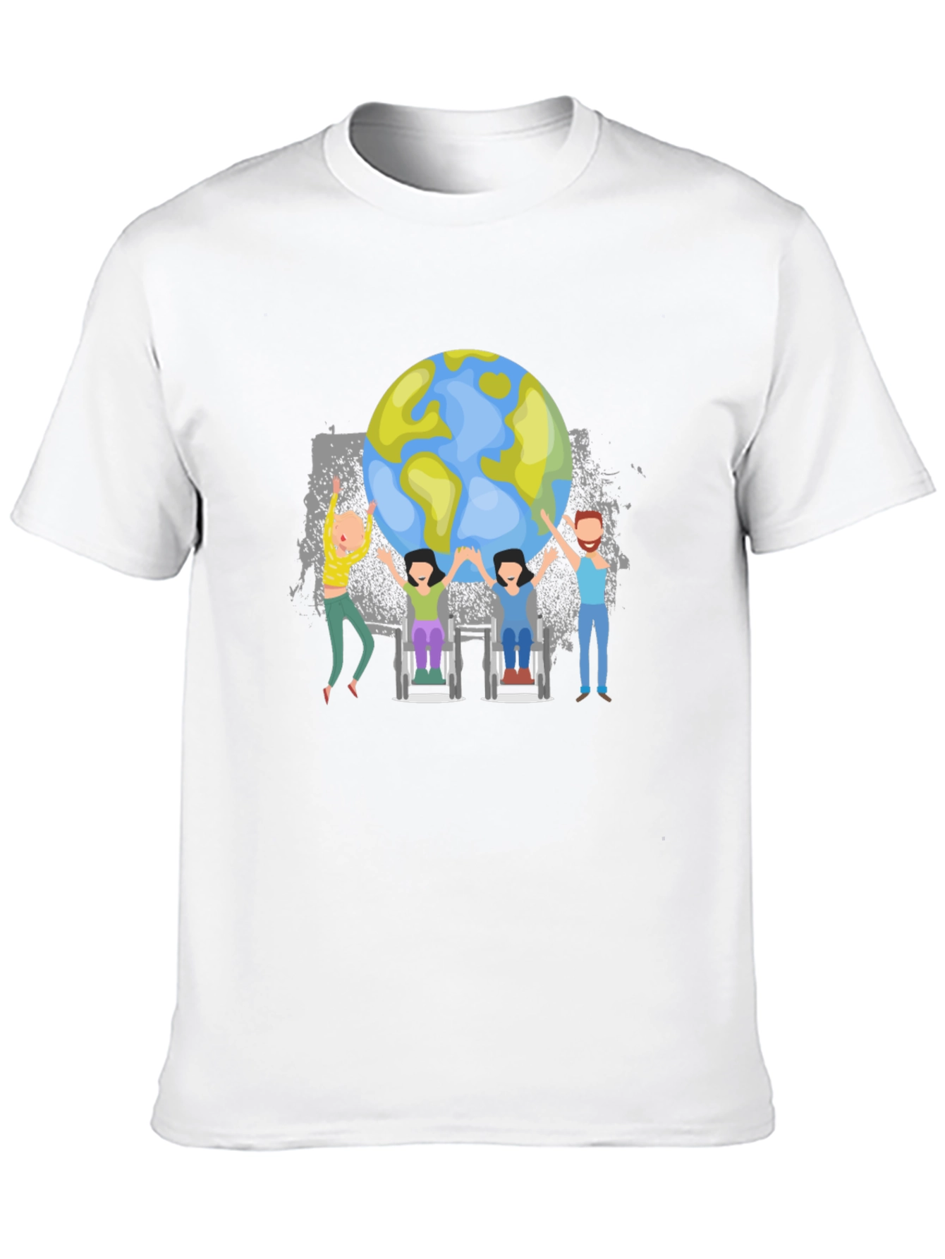 Unisex World Globe T-Shirt - Together We Can!