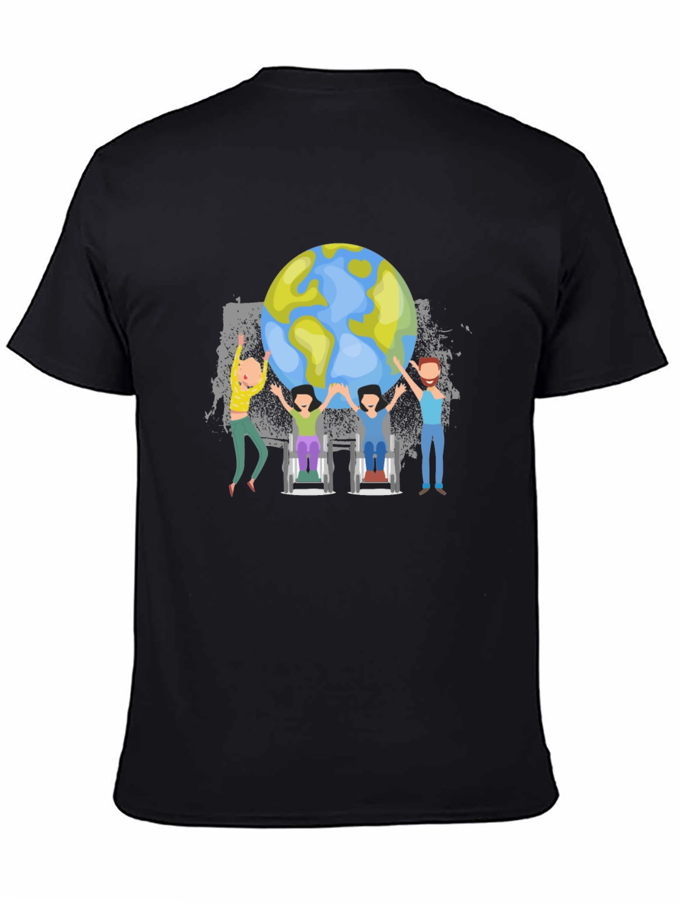 Unisex World Globe T-Shirt - Together We Can!