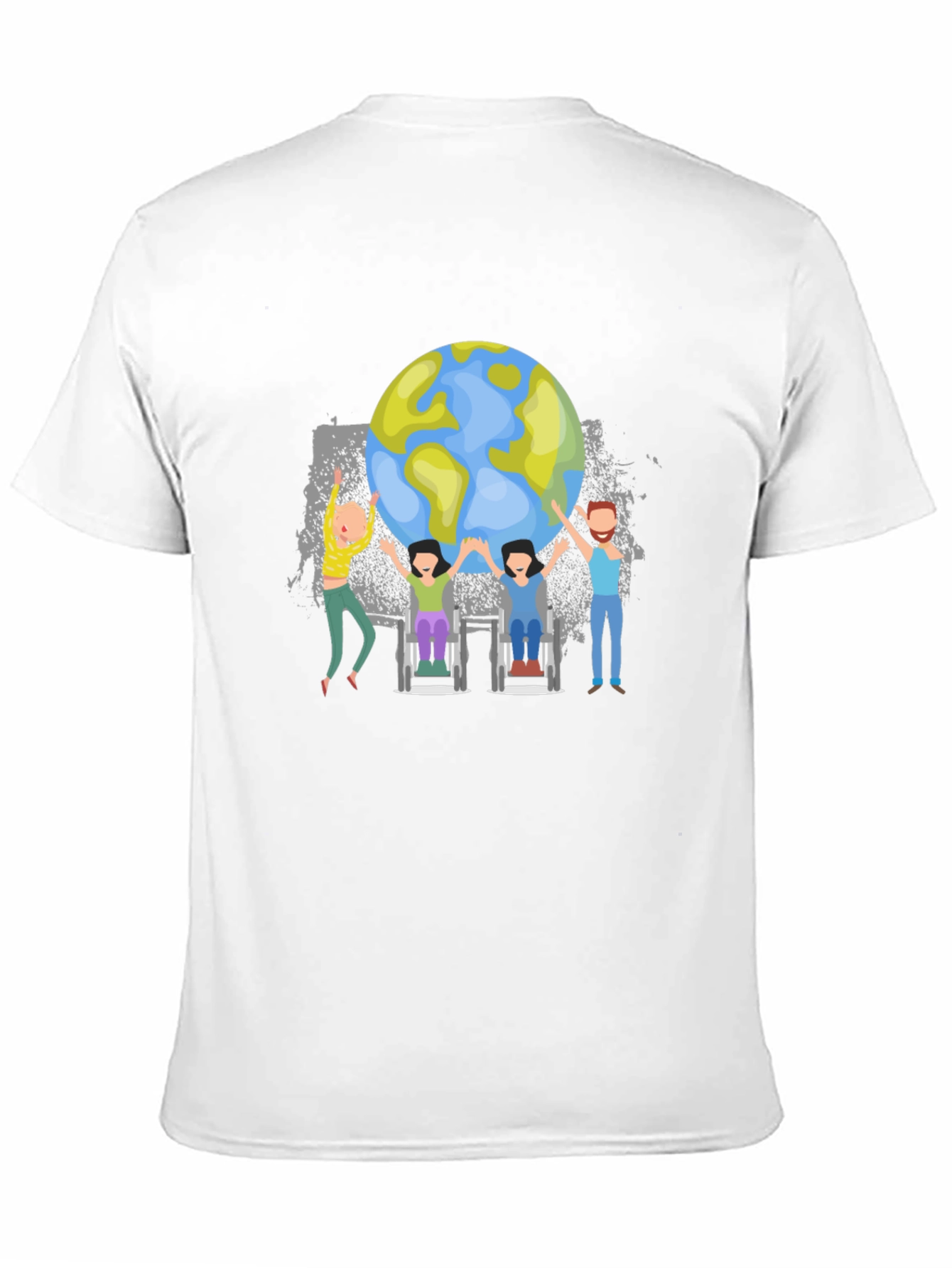 Unisex World Globe T-Shirt - Together We Can!