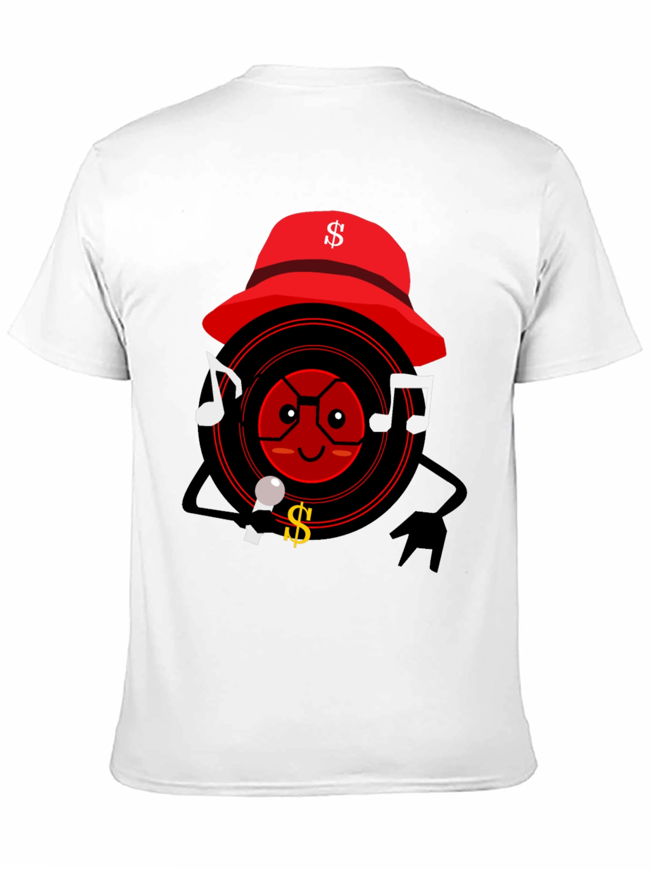 Cartoon Record Player Graphic T-Shirt