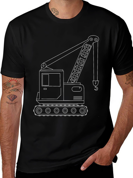 Crane Truck Graphic Tee - Construction Vehicle T-Shirt