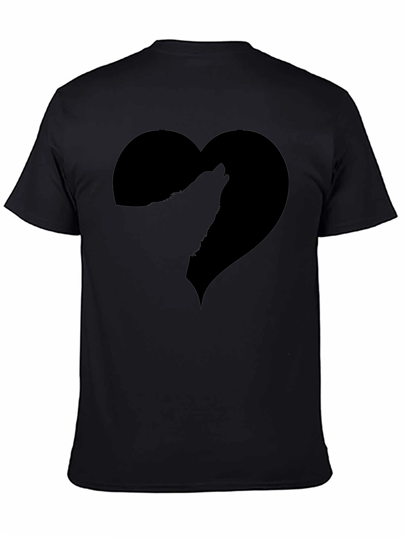Wolf Heart Black Graphic Tee
