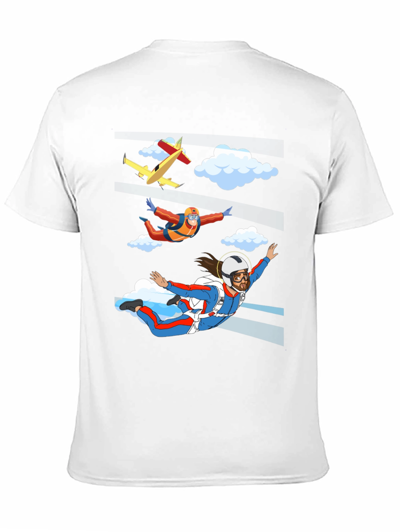 Skydiving Jesus Graphic T-Shirt - Novelty Design