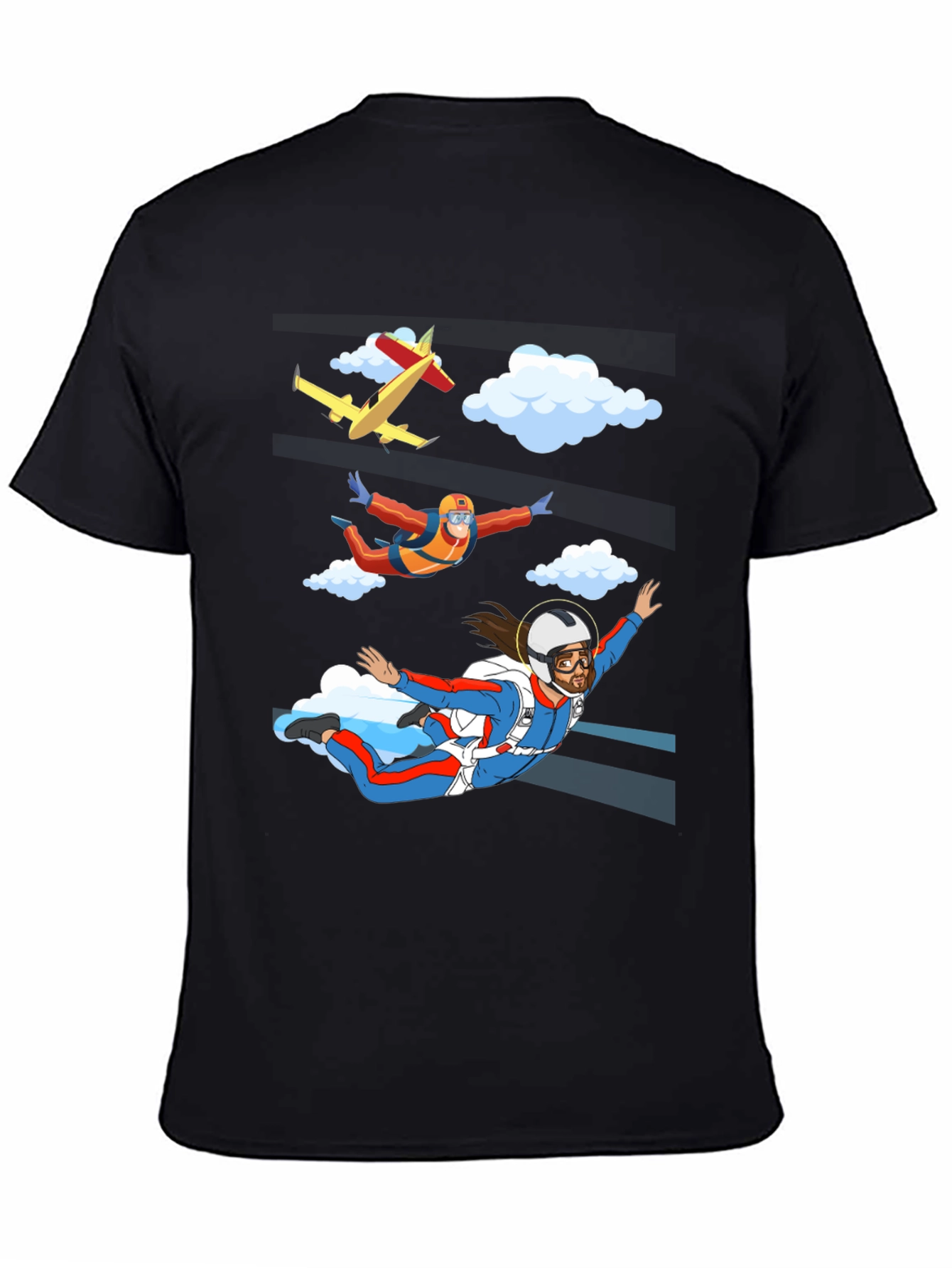 Skydiving Jesus Graphic T-Shirt - Novelty Design