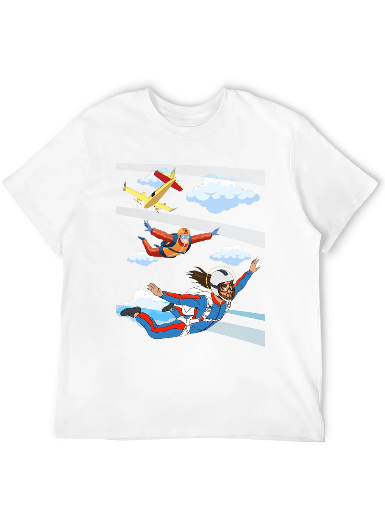 Skydiving Jesus Graphic T-Shirt - Novelty Design