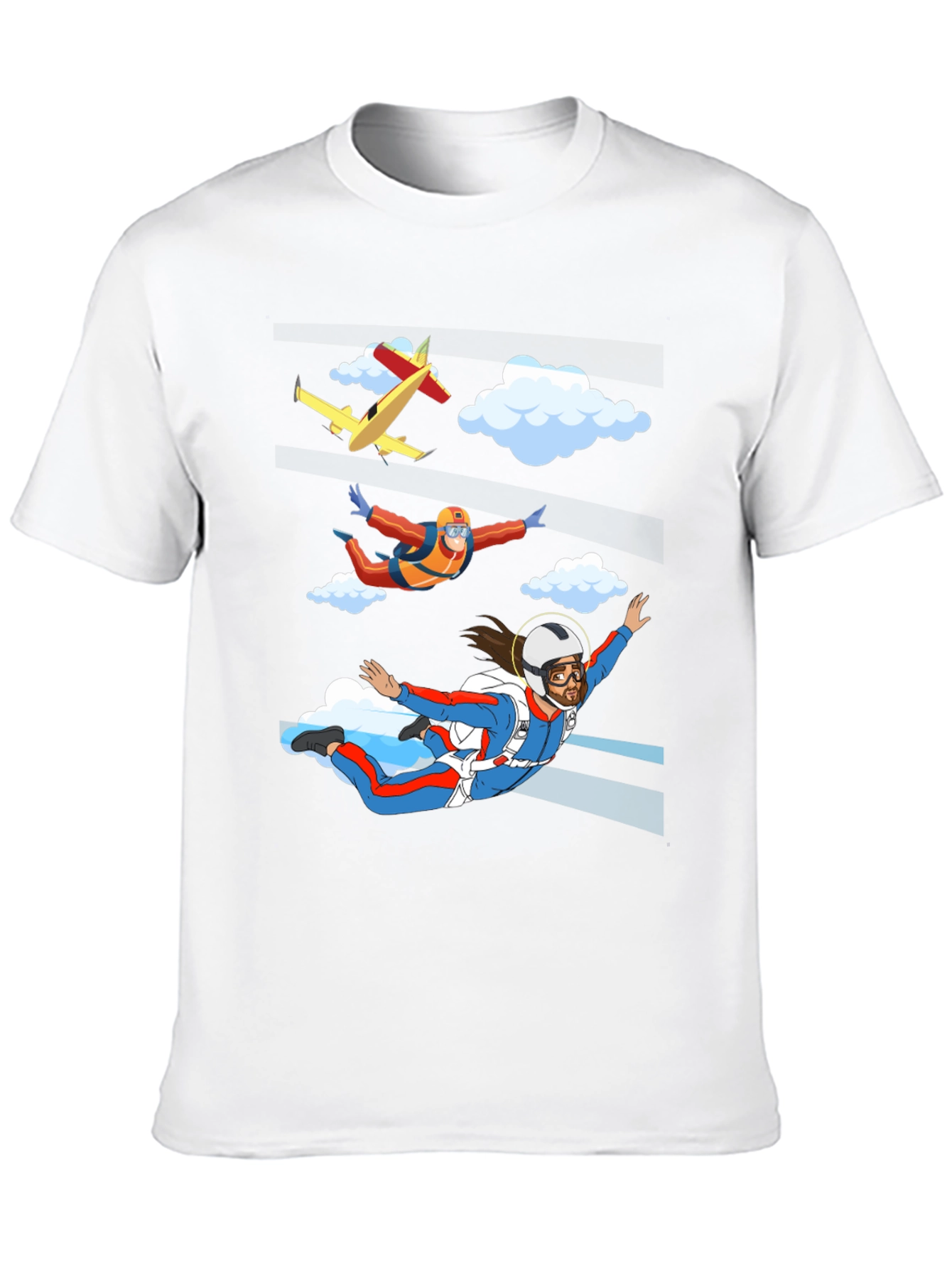 Skydiving Jesus Graphic T-Shirt - Novelty Design