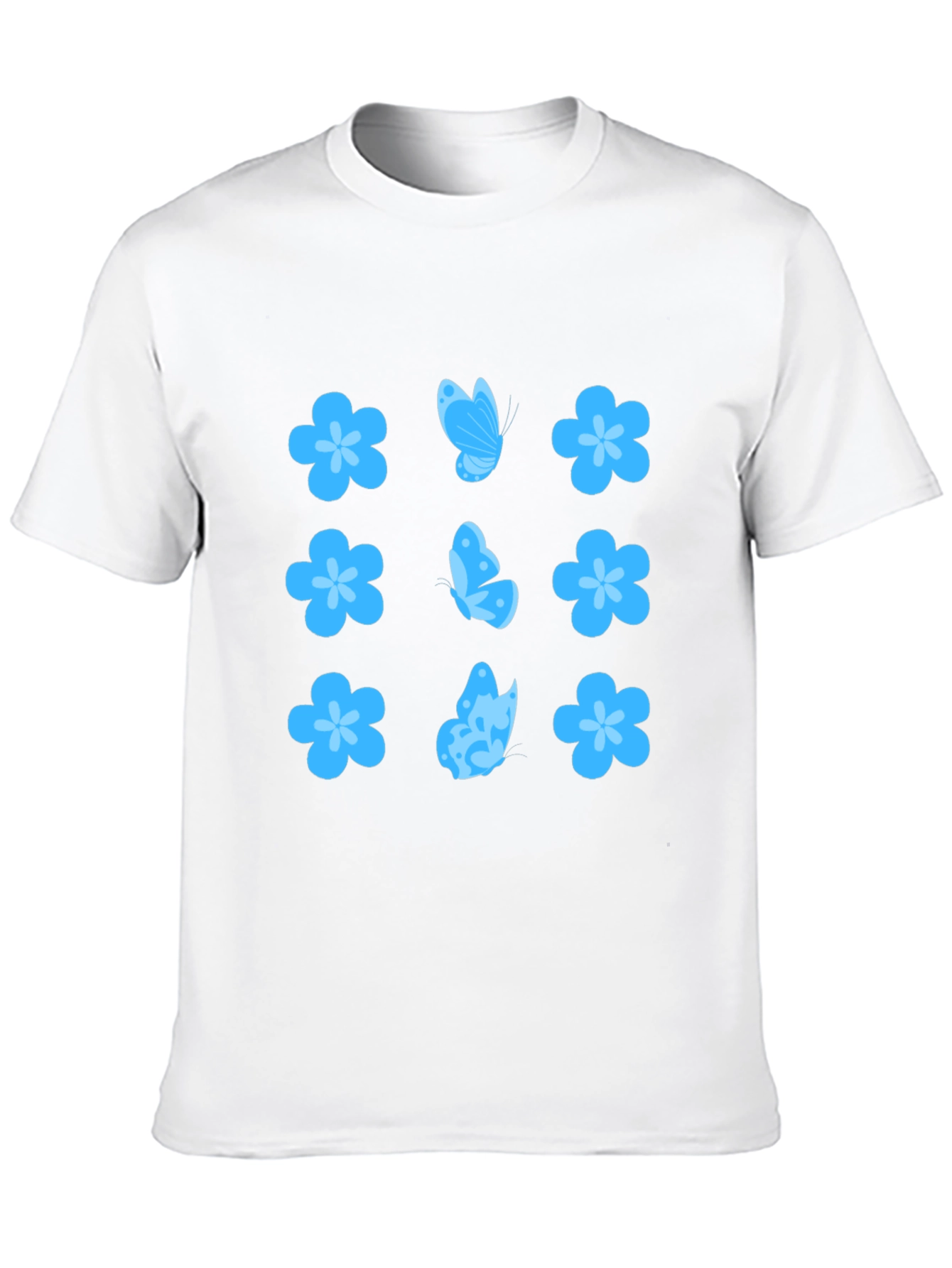 Floral & Butterfly Print Black T-Shirt