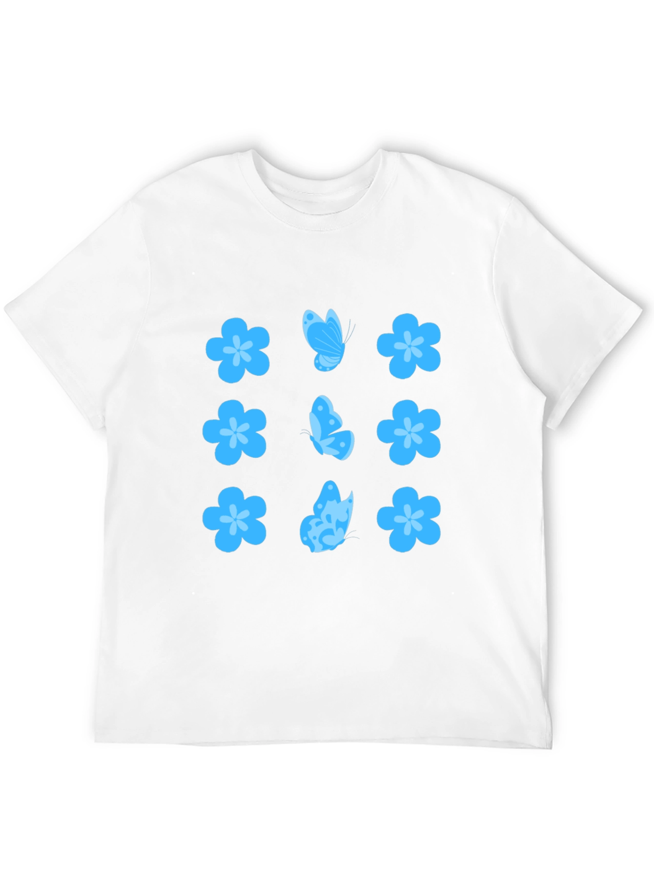 Floral & Butterfly Print Black T-Shirt