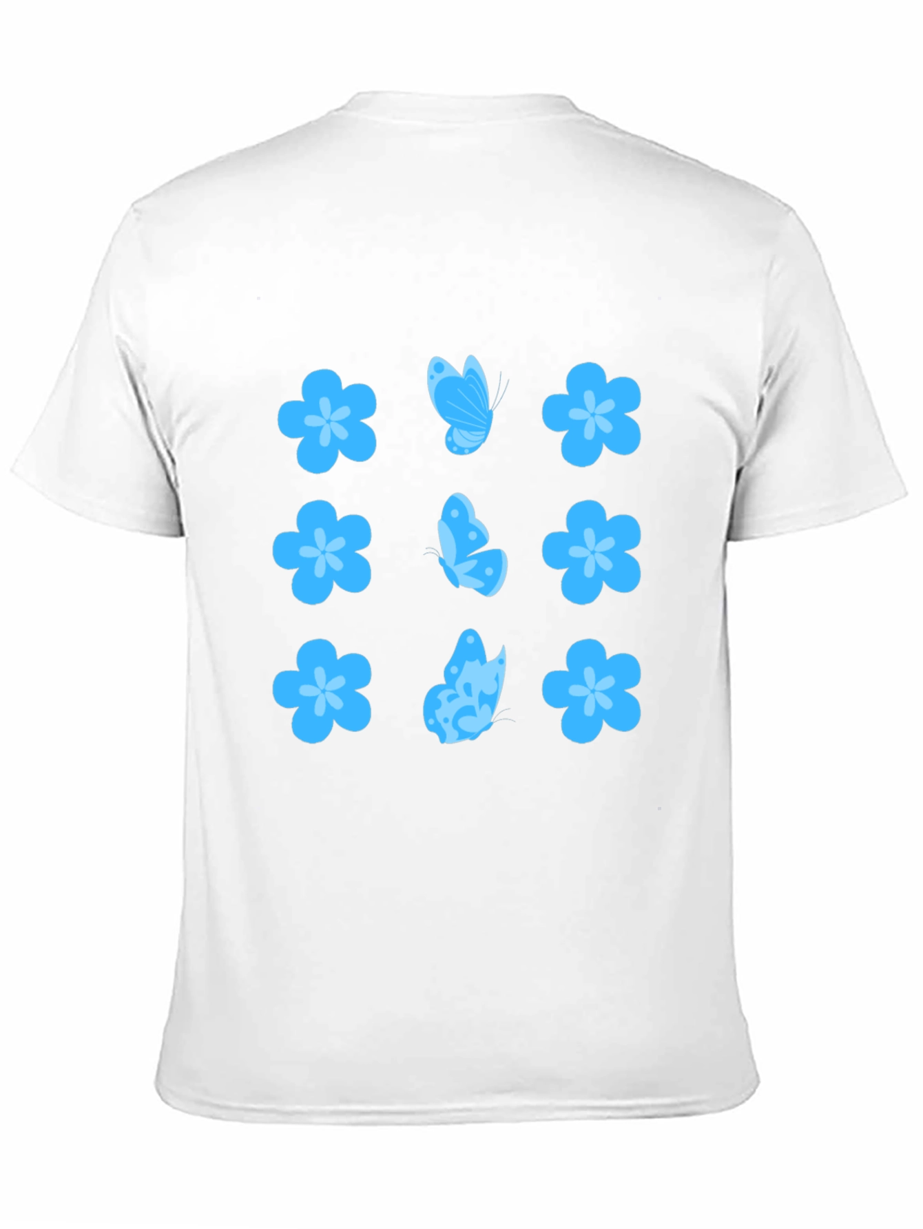 Floral & Butterfly Print Black T-Shirt