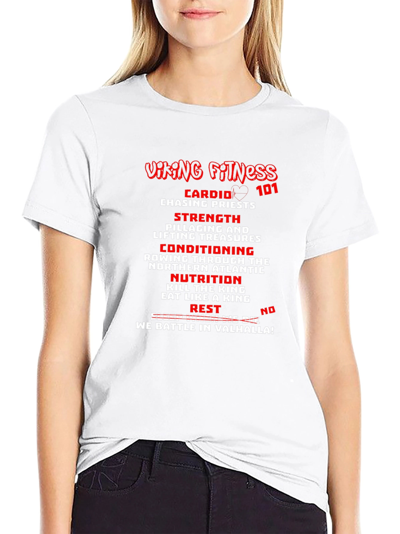 Viking Fitness T-Shirt: Cardio Strength and Valhalla!