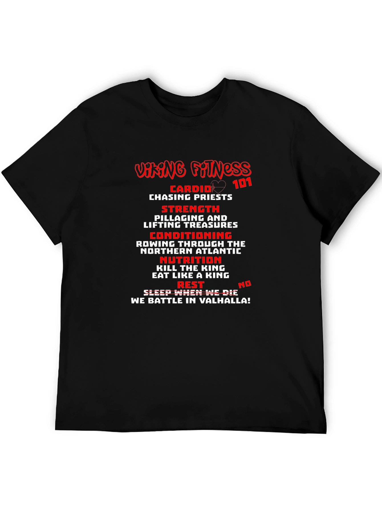 Viking Fitness T-Shirt: Cardio Strength and Valhalla!