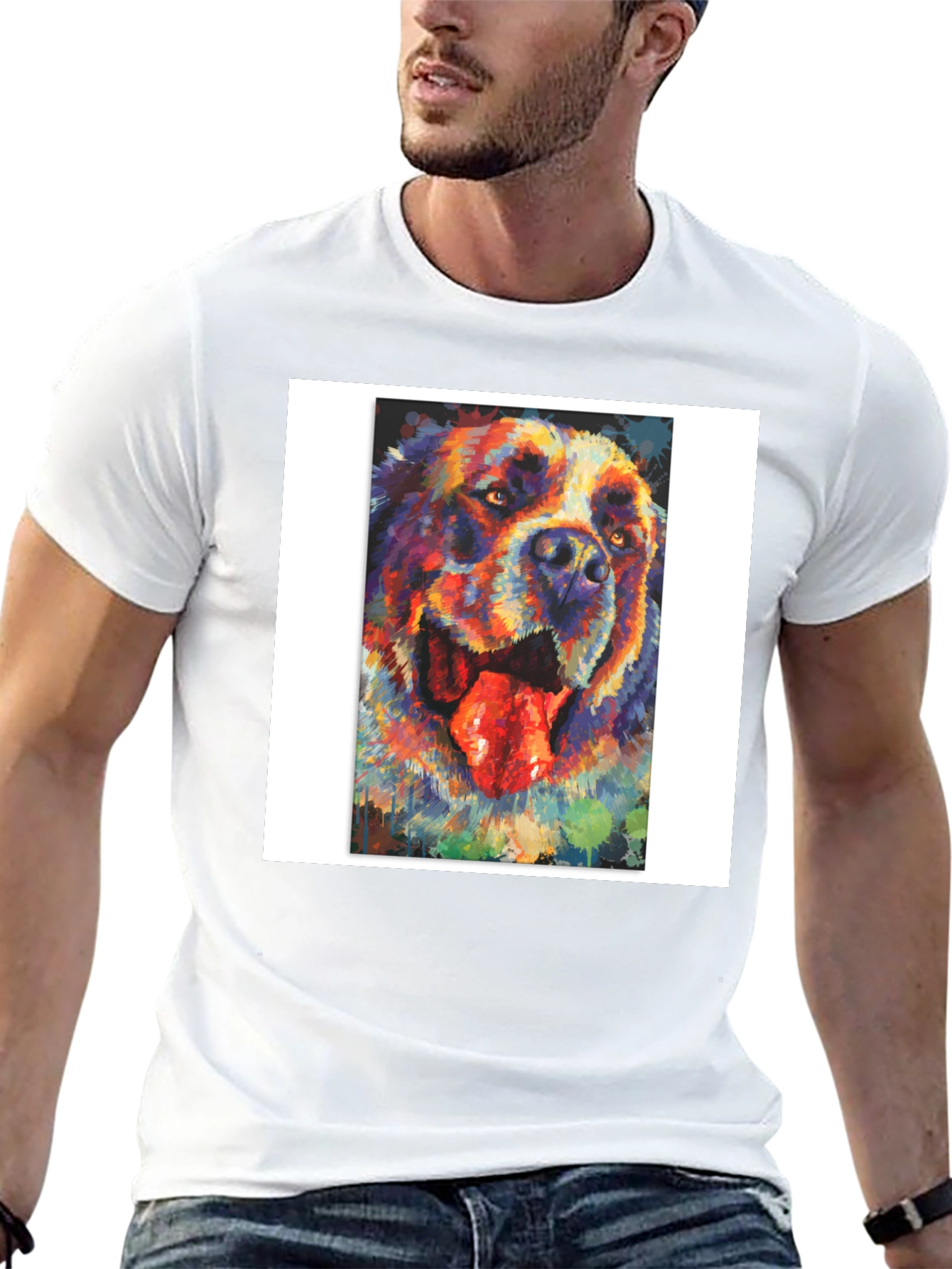 Dog Painting Graphic T-Shirt