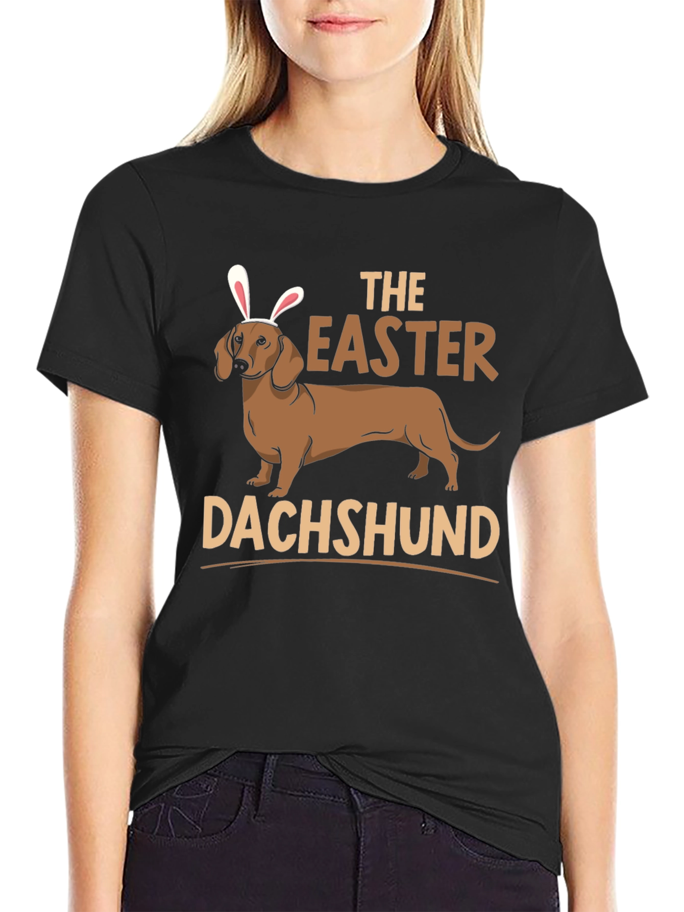 Easter Dachshund T-Shirt - Cute Bunny Dog Tee