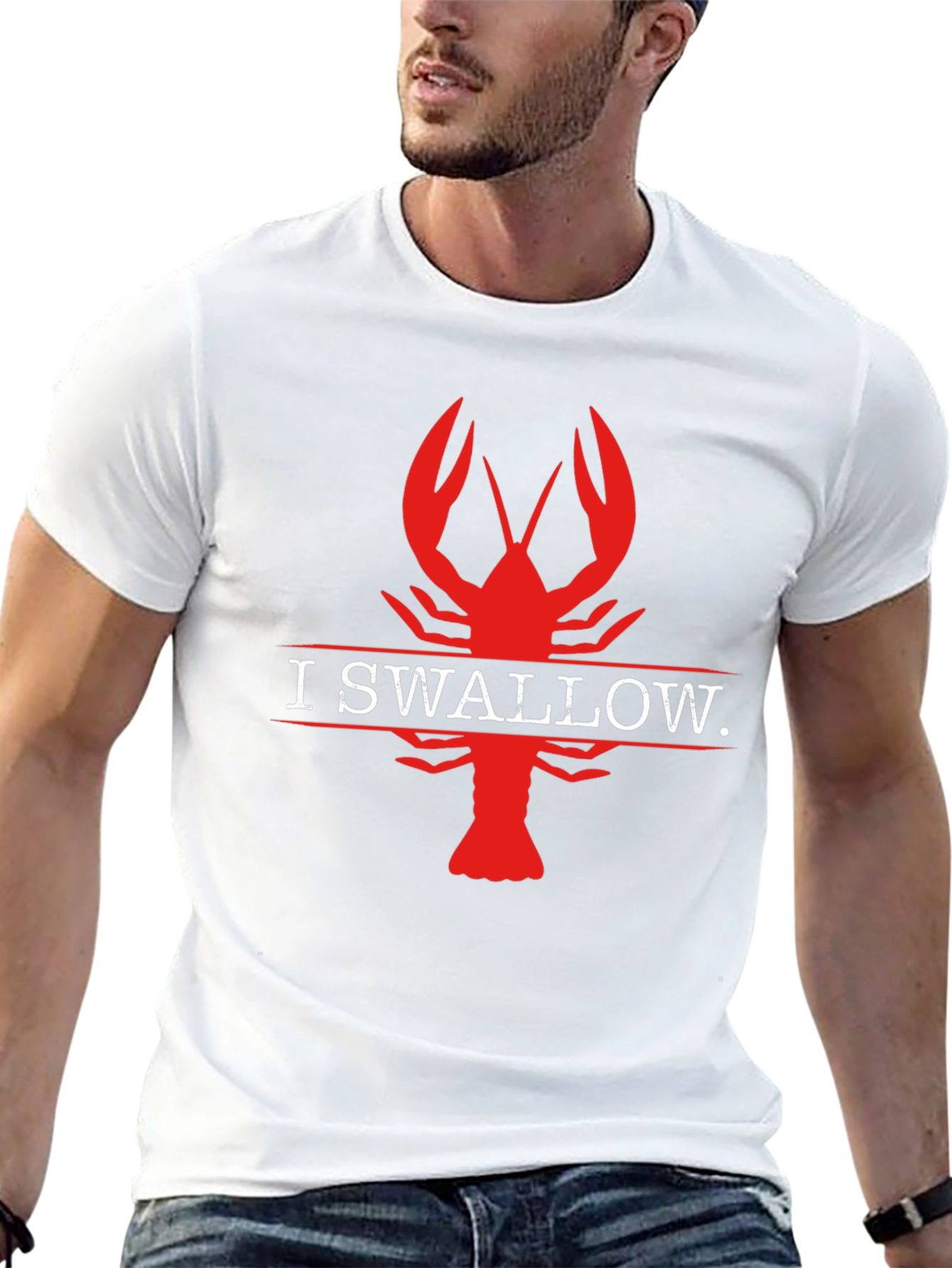 I Swallow Crawfish Black T-Shirt