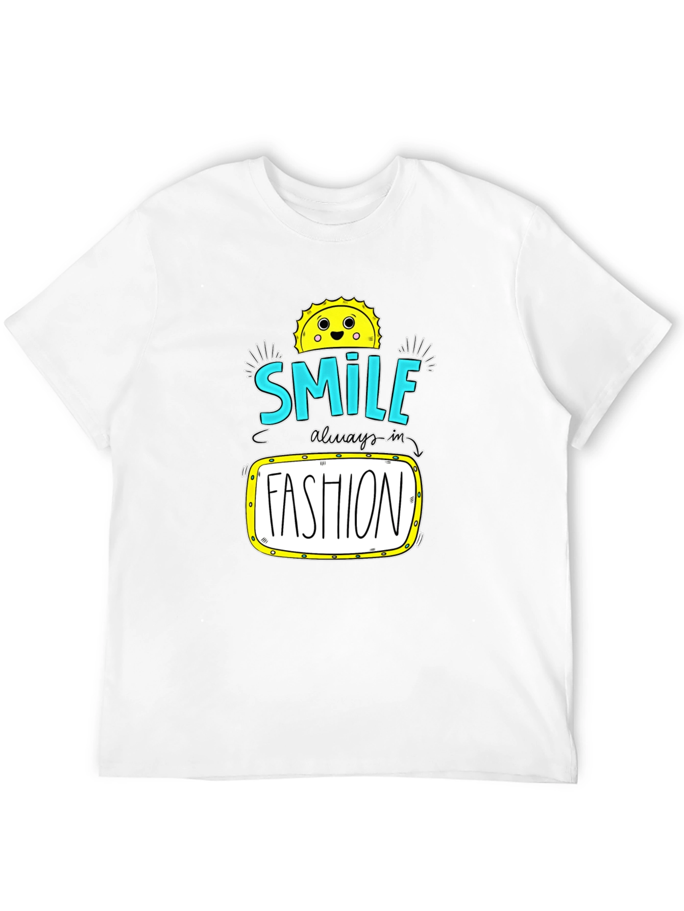 Smile Fashion Graphic Tee - Black Cotton T-Shirt