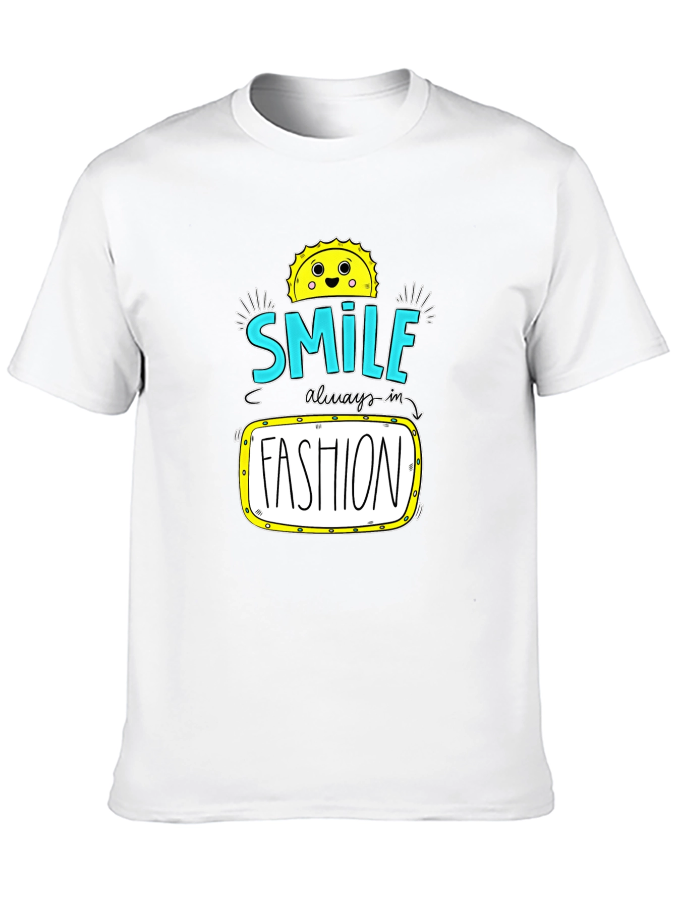 Smile Fashion Graphic Tee - Black Cotton T-Shirt