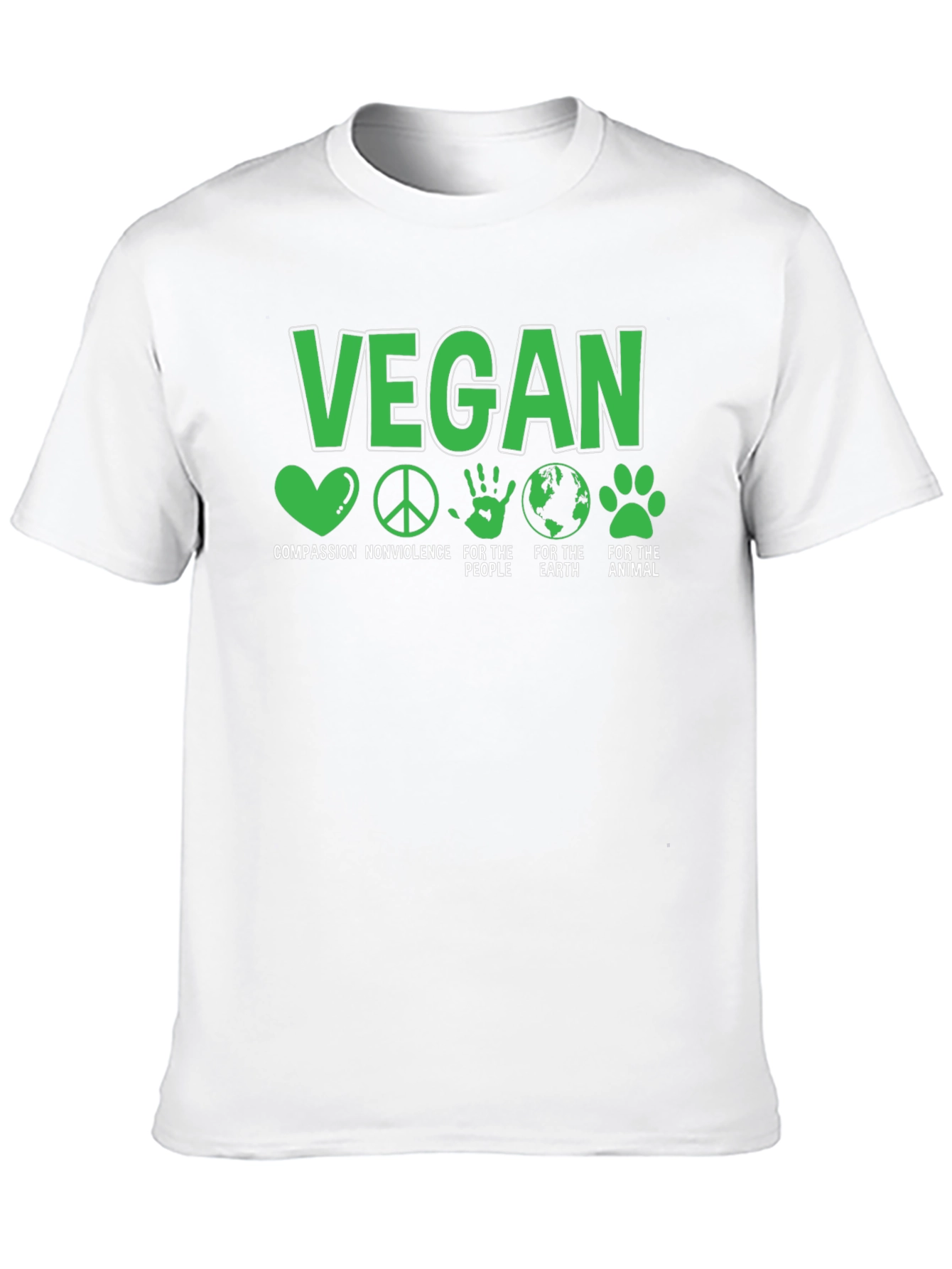 Vegan T-Shirt - Compassion Nonviolence Earth Animals