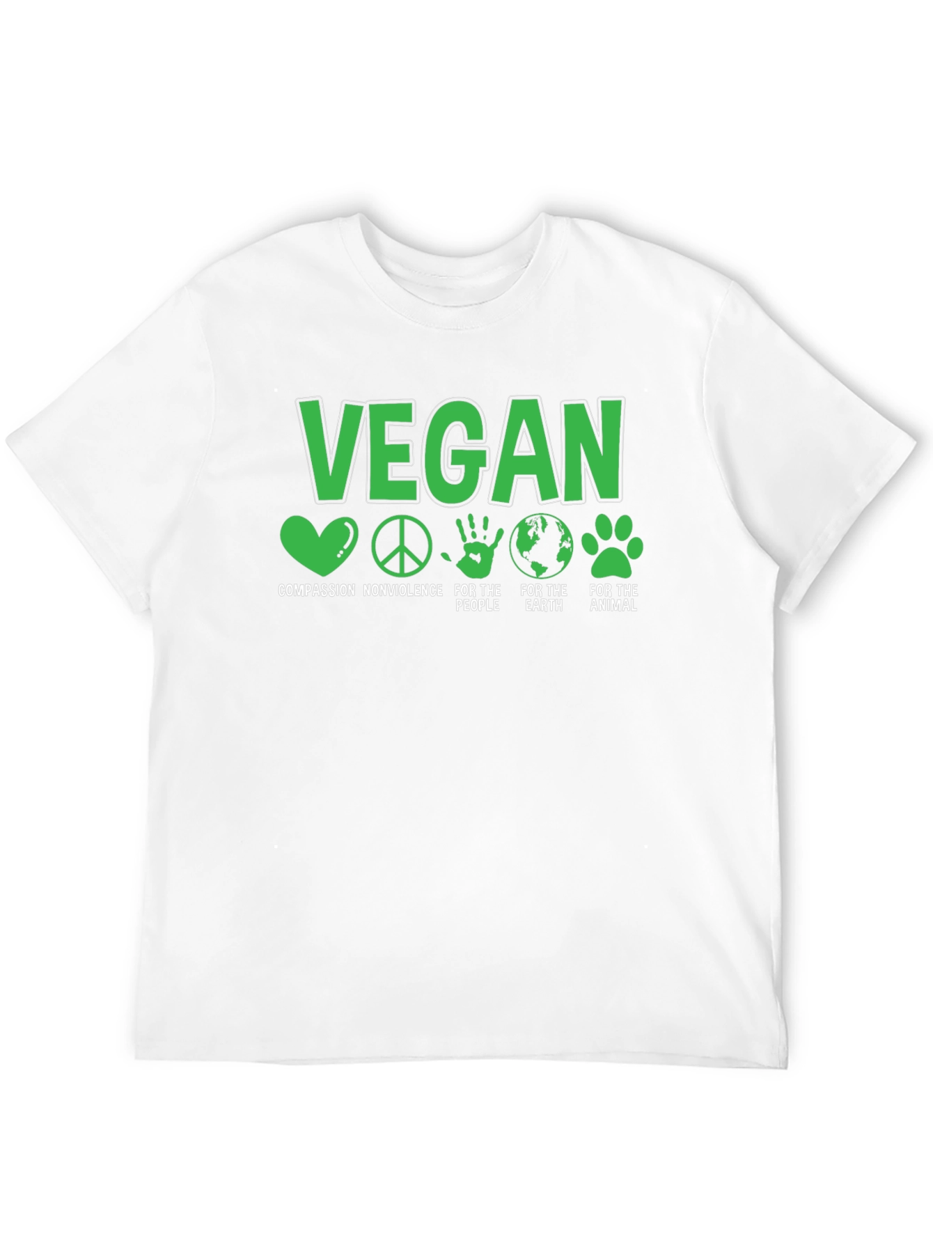 Vegan T-Shirt - Compassion Nonviolence Earth Animals