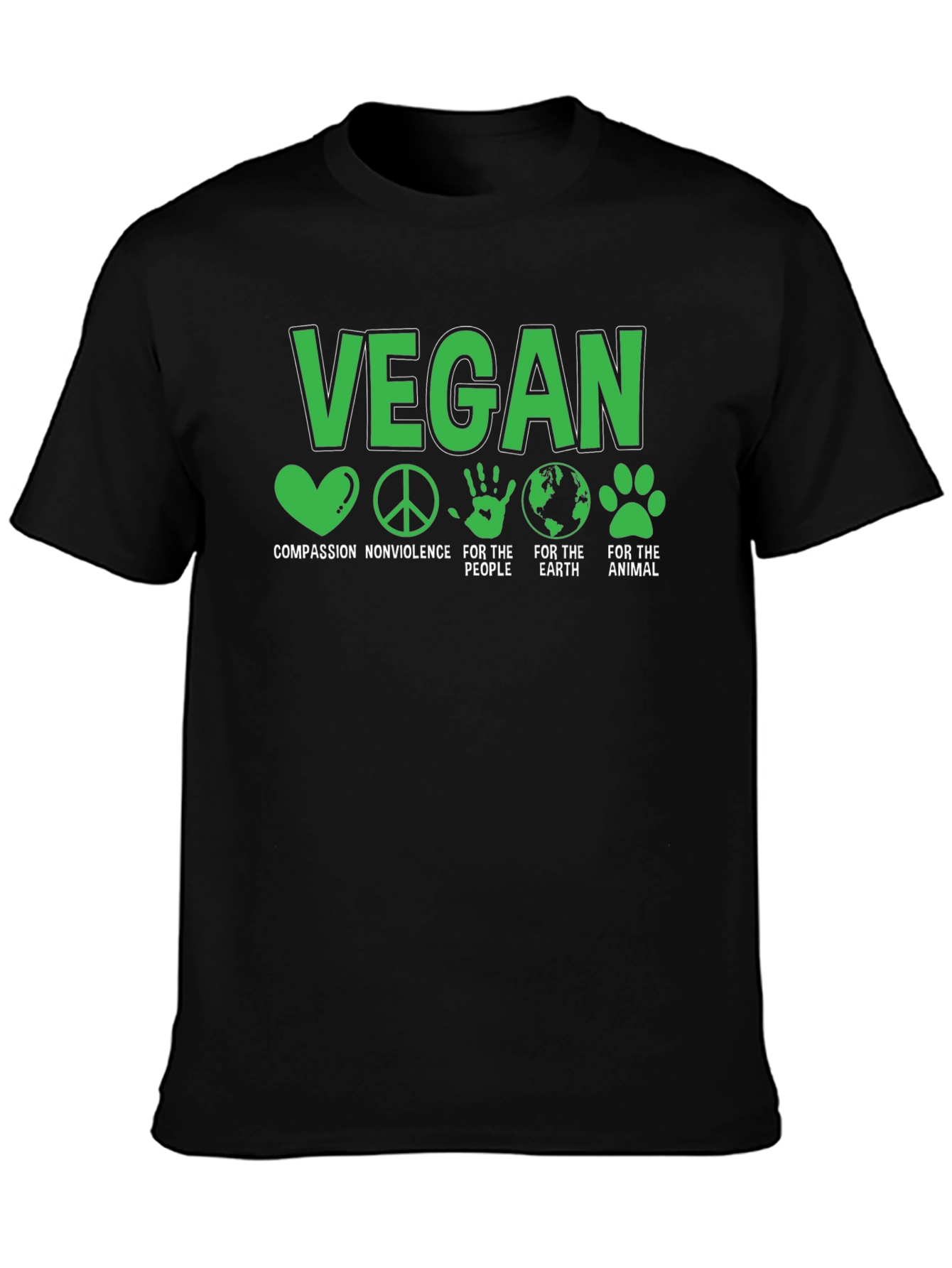 Vegan T-Shirt - Compassion Nonviolence Earth Animals