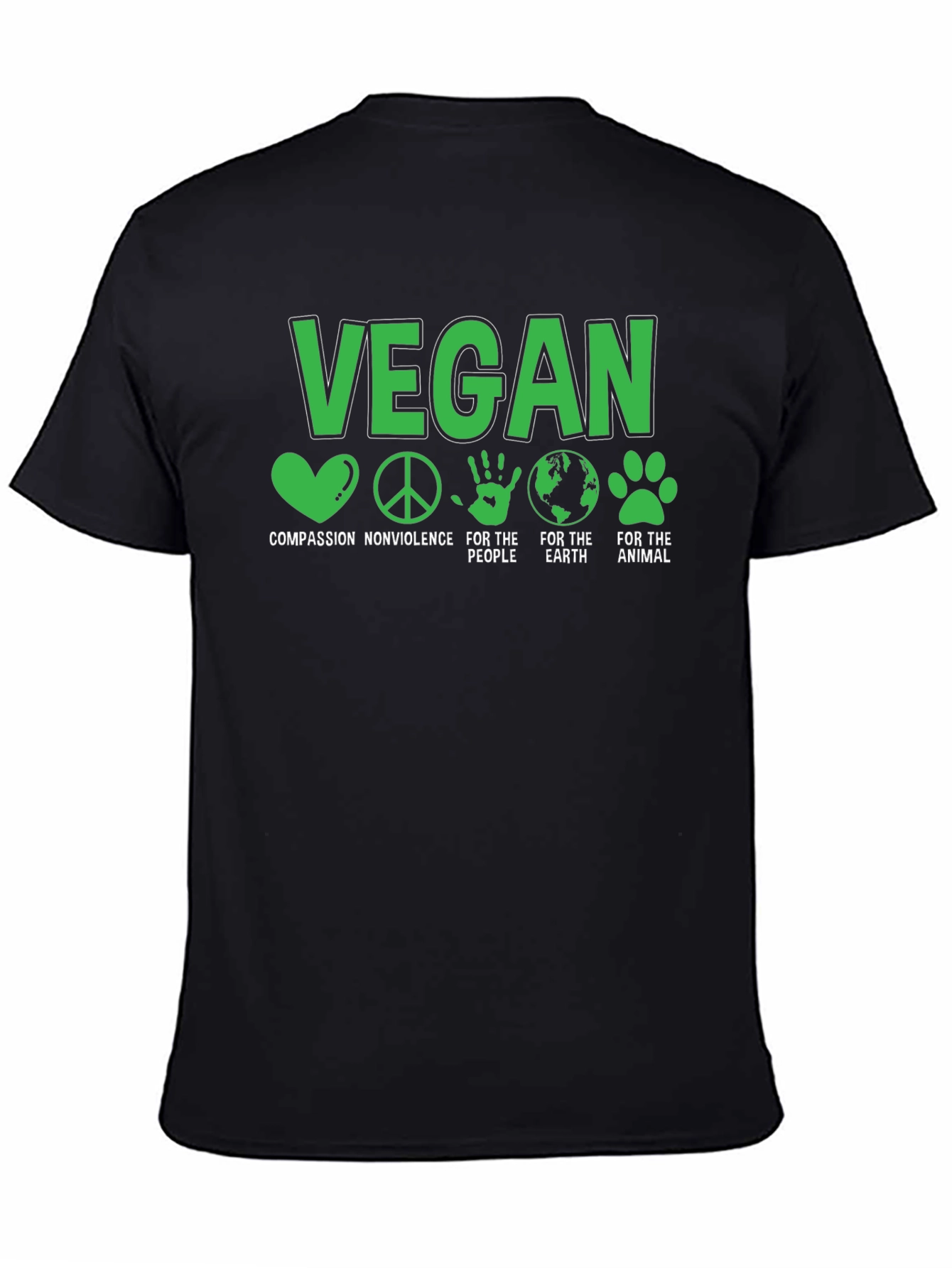 Vegan T-Shirt - Compassion Nonviolence Earth Animals