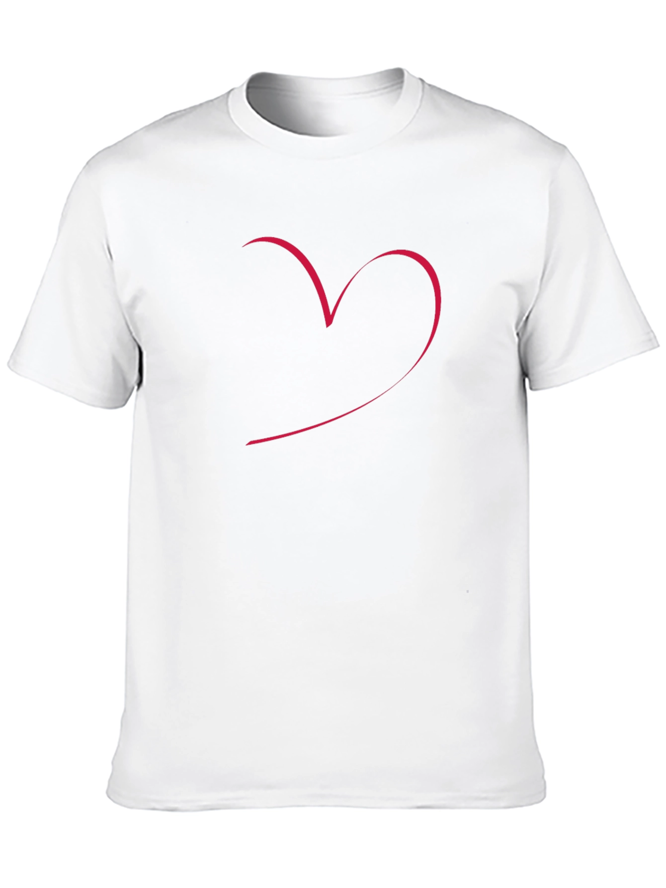 Mens Black Tee with Minimalist Heart Design