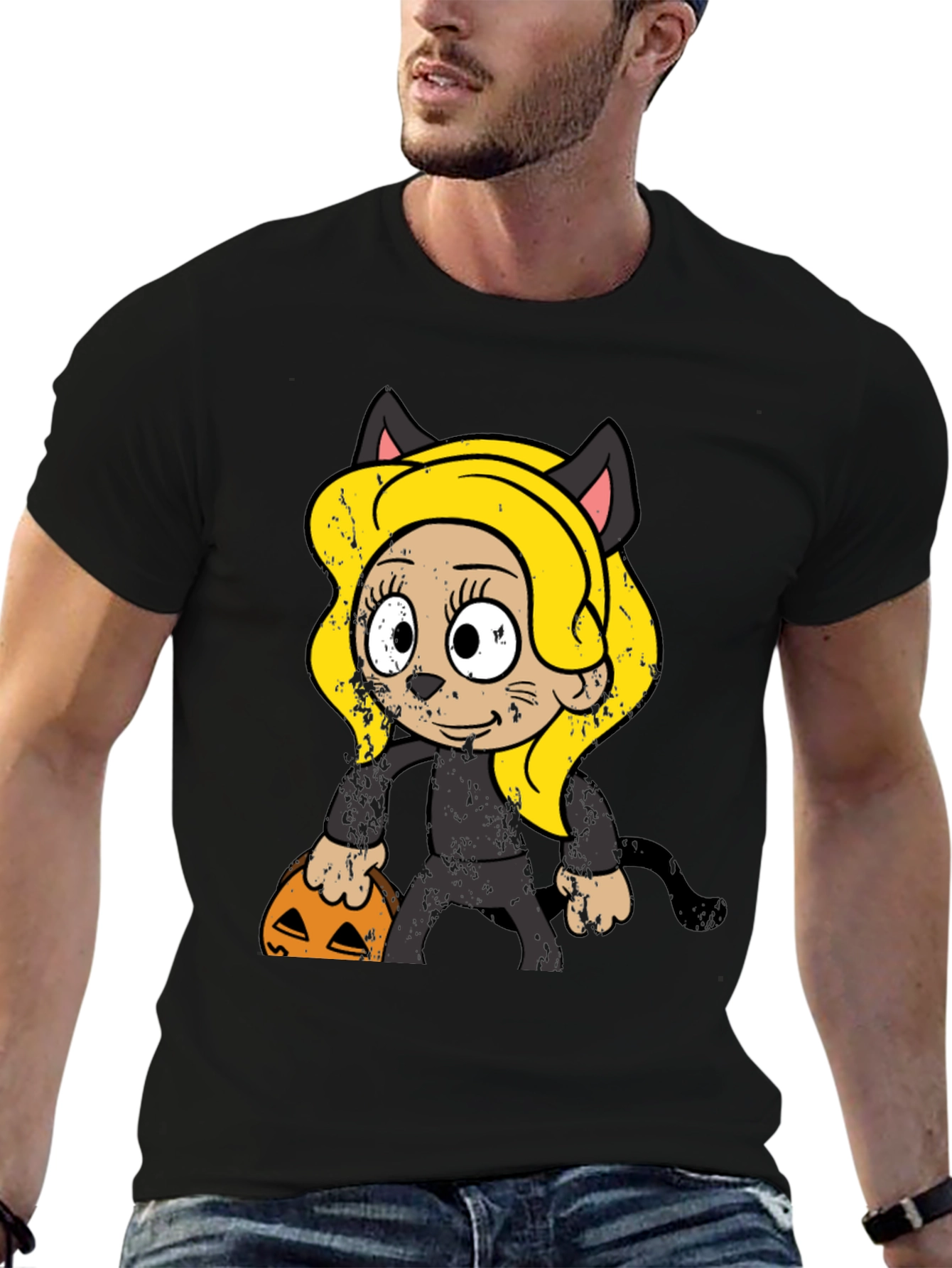 Halloween Cat Girl T-Shirt