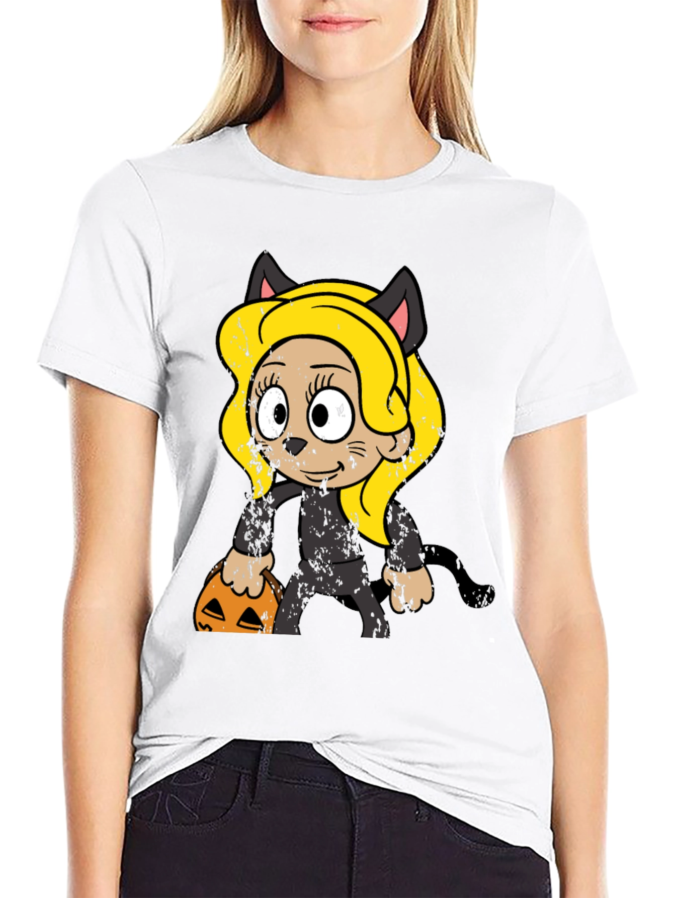 Halloween Cat Girl T-Shirt