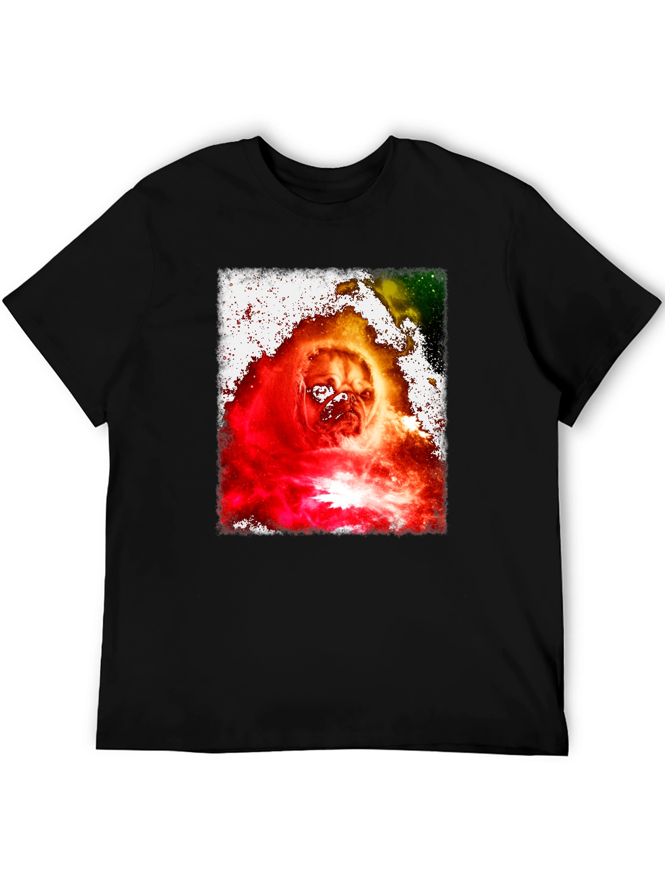 Galaxy Pug Graphic Print Tee